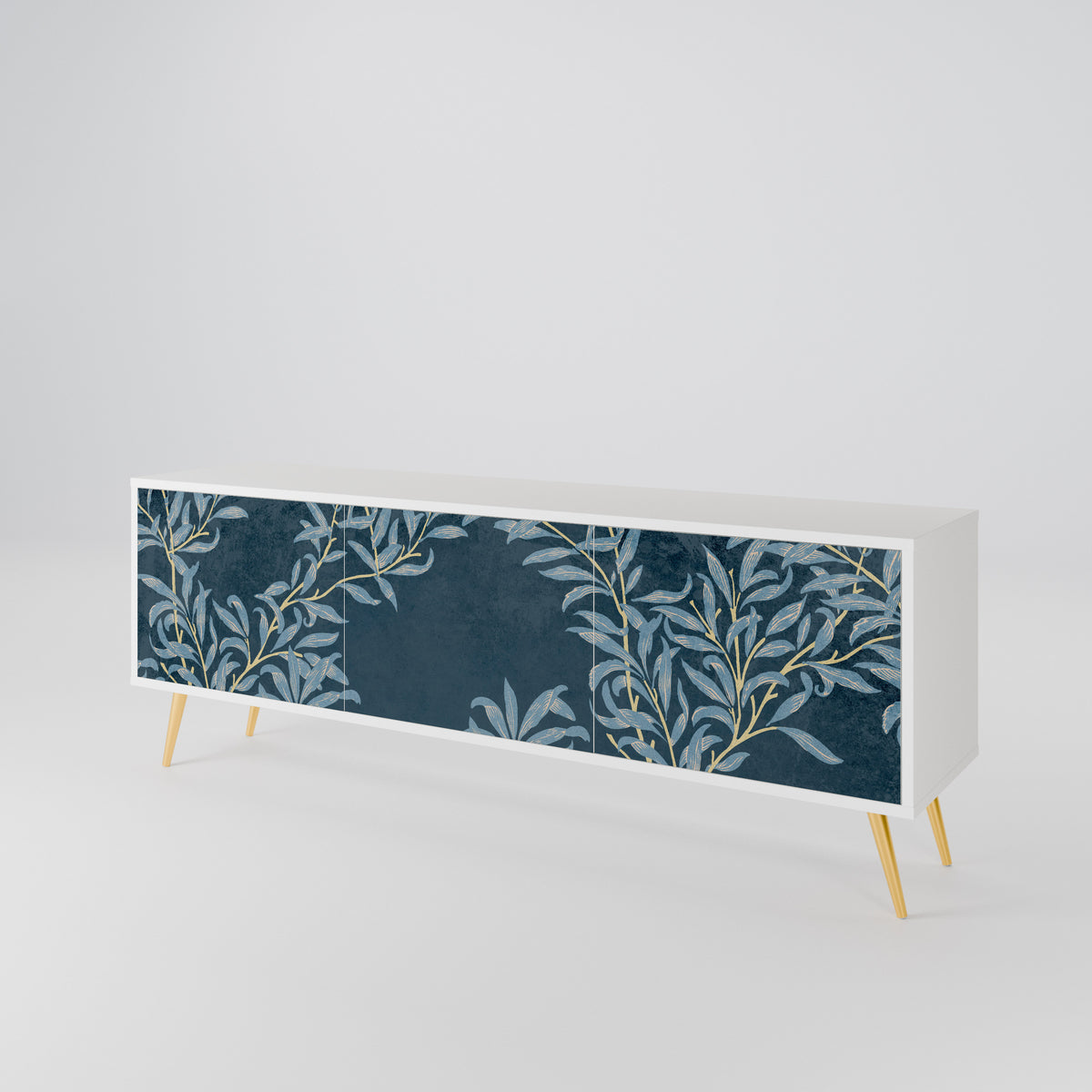 BLUE LEAVES 3-Door TV Cabinet