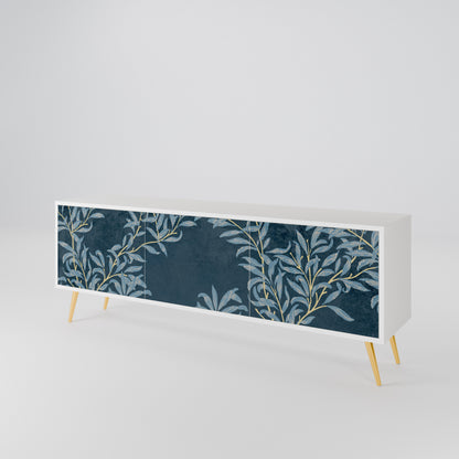BLUE LEAVES 3-Door TV Cabinet
