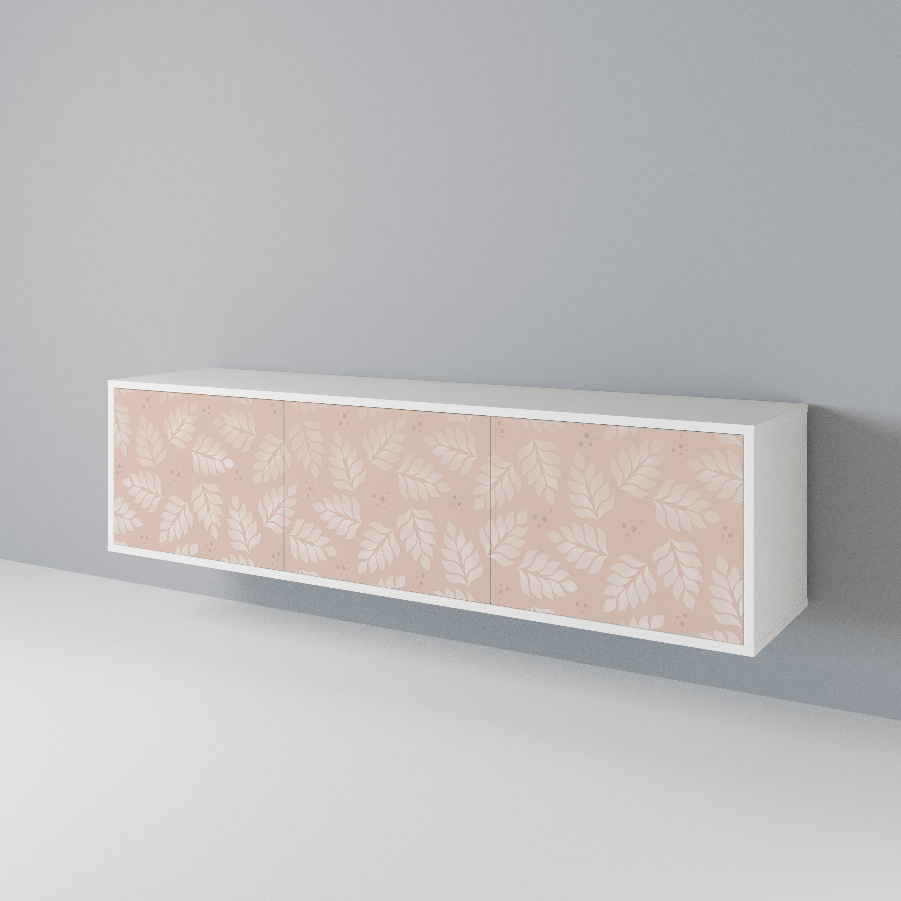 LEAVES ON BEIGE 3-Door TV Cabinet