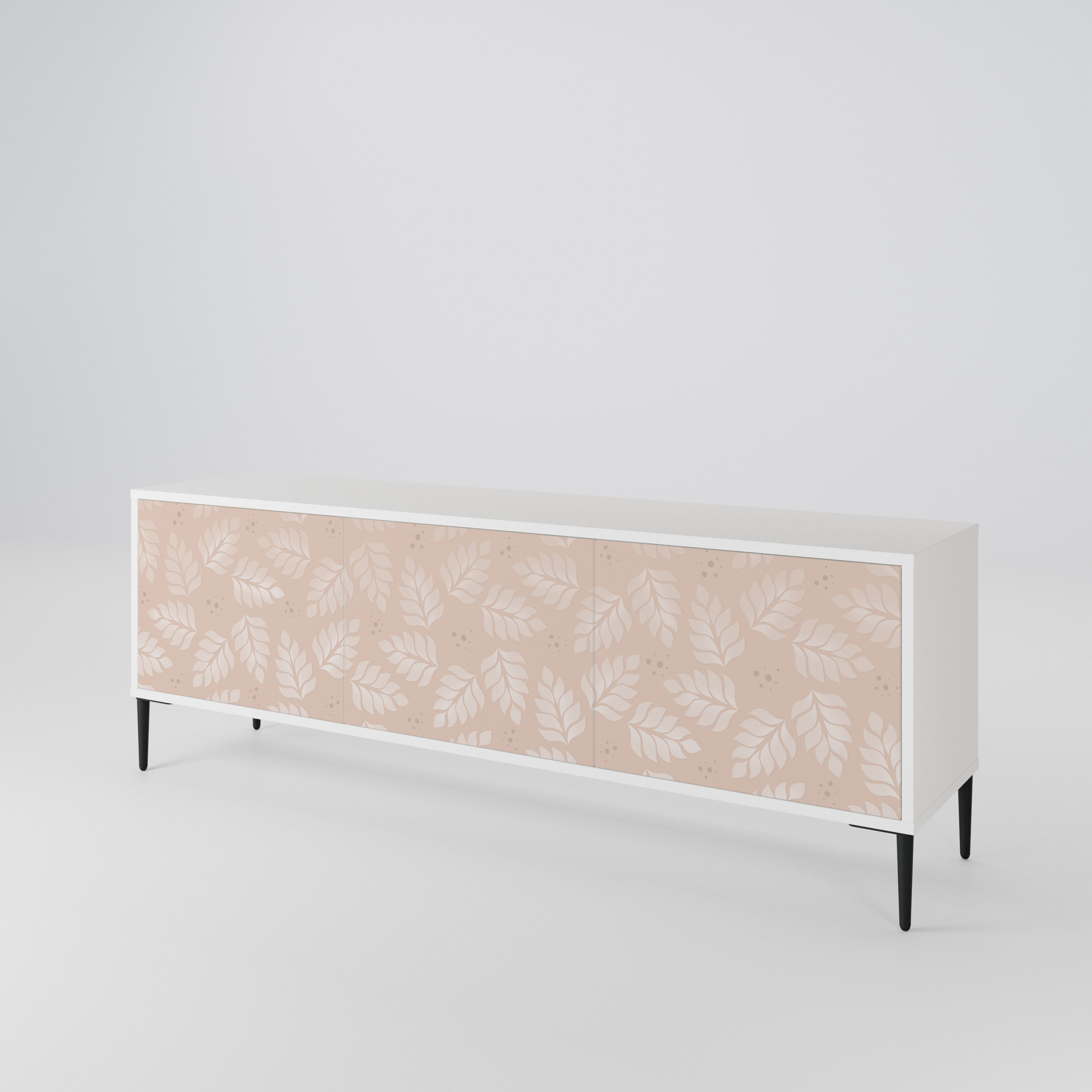 LEAVES ON BEIGE 3-Door TV Cabinet