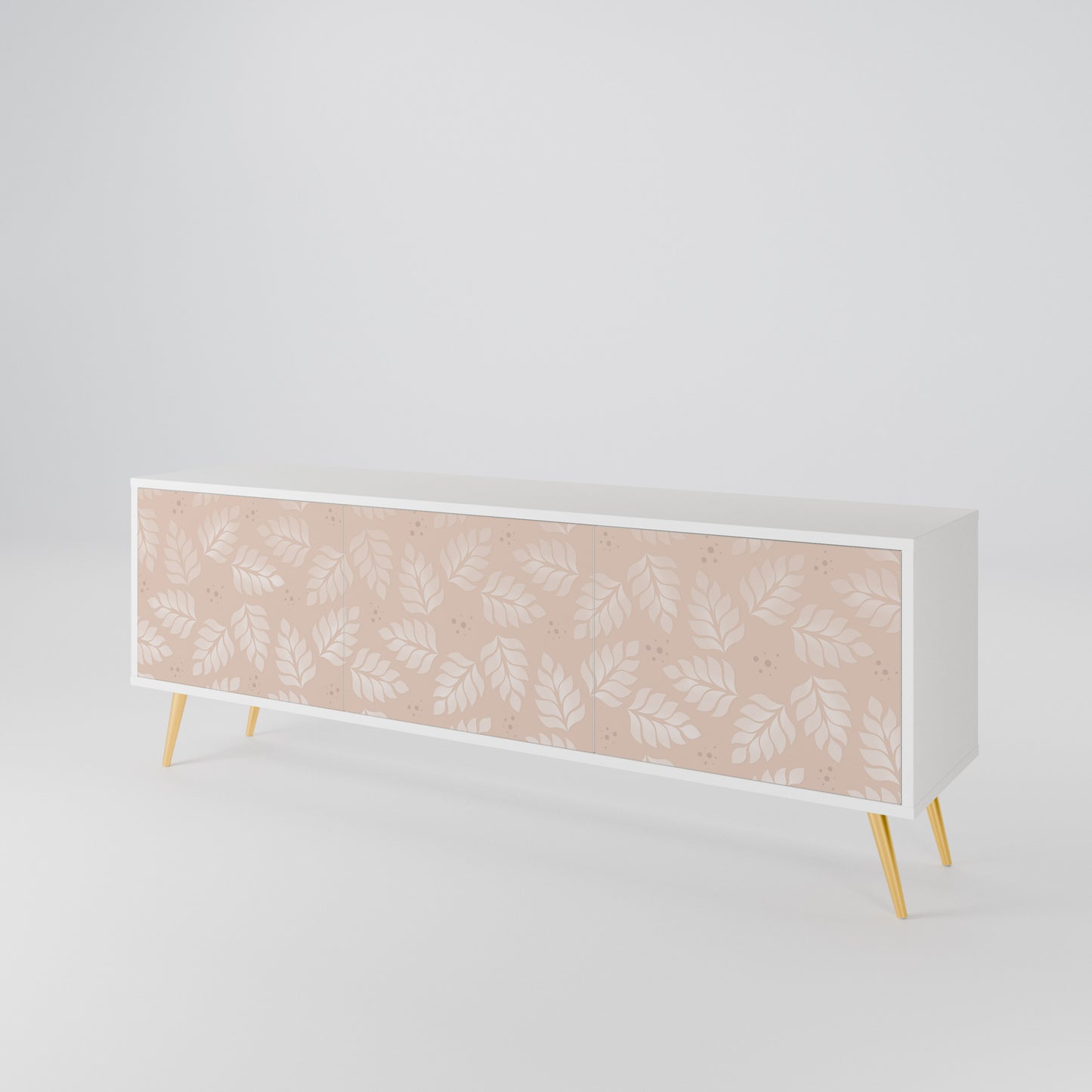 LEAVES ON BEIGE 3-Door TV Cabinet