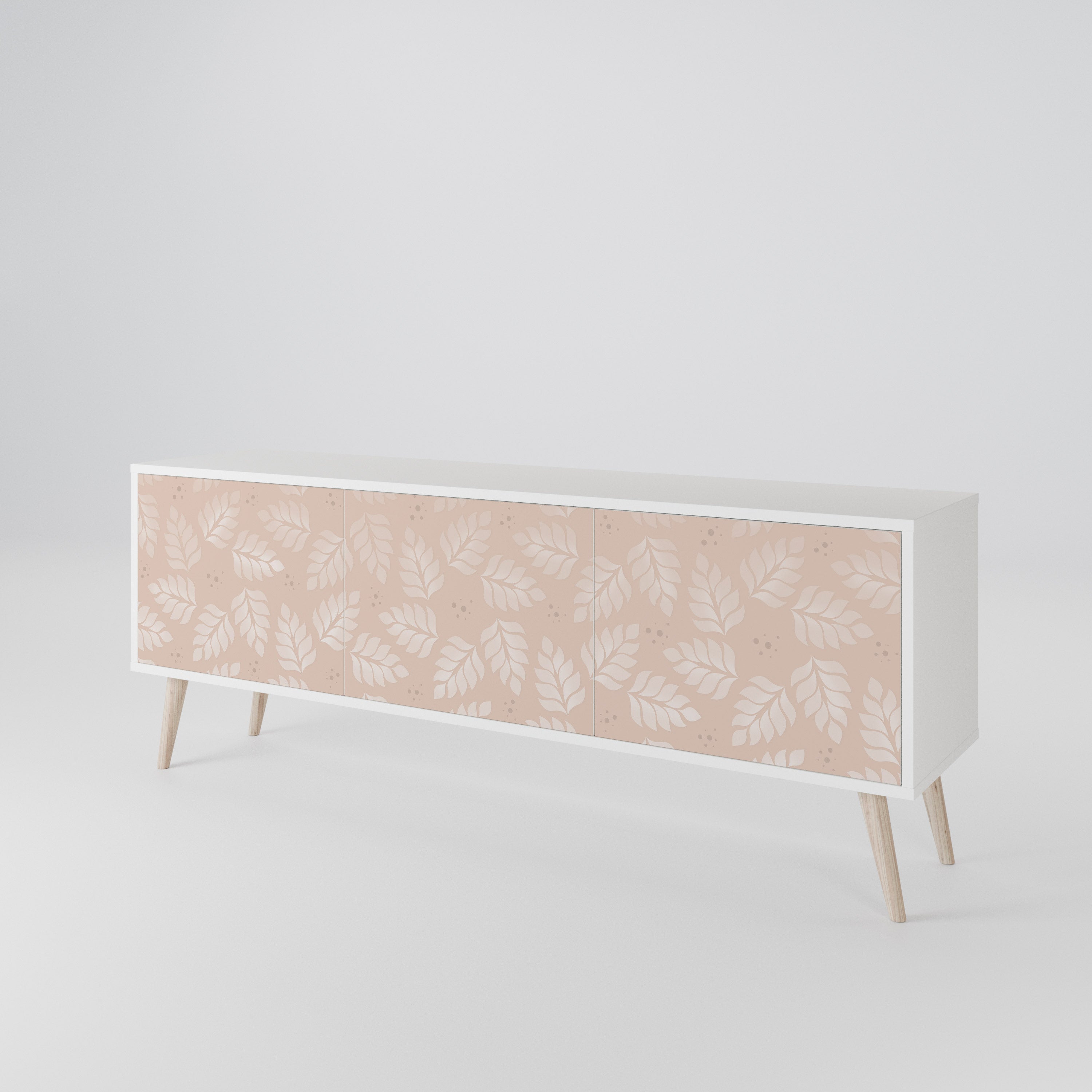 LEAVES ON BEIGE 3-Door TV Cabinet