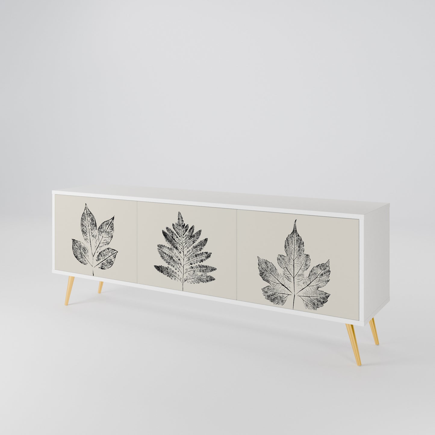 LEAFY STAMPS 3-Door TV Cabinet
