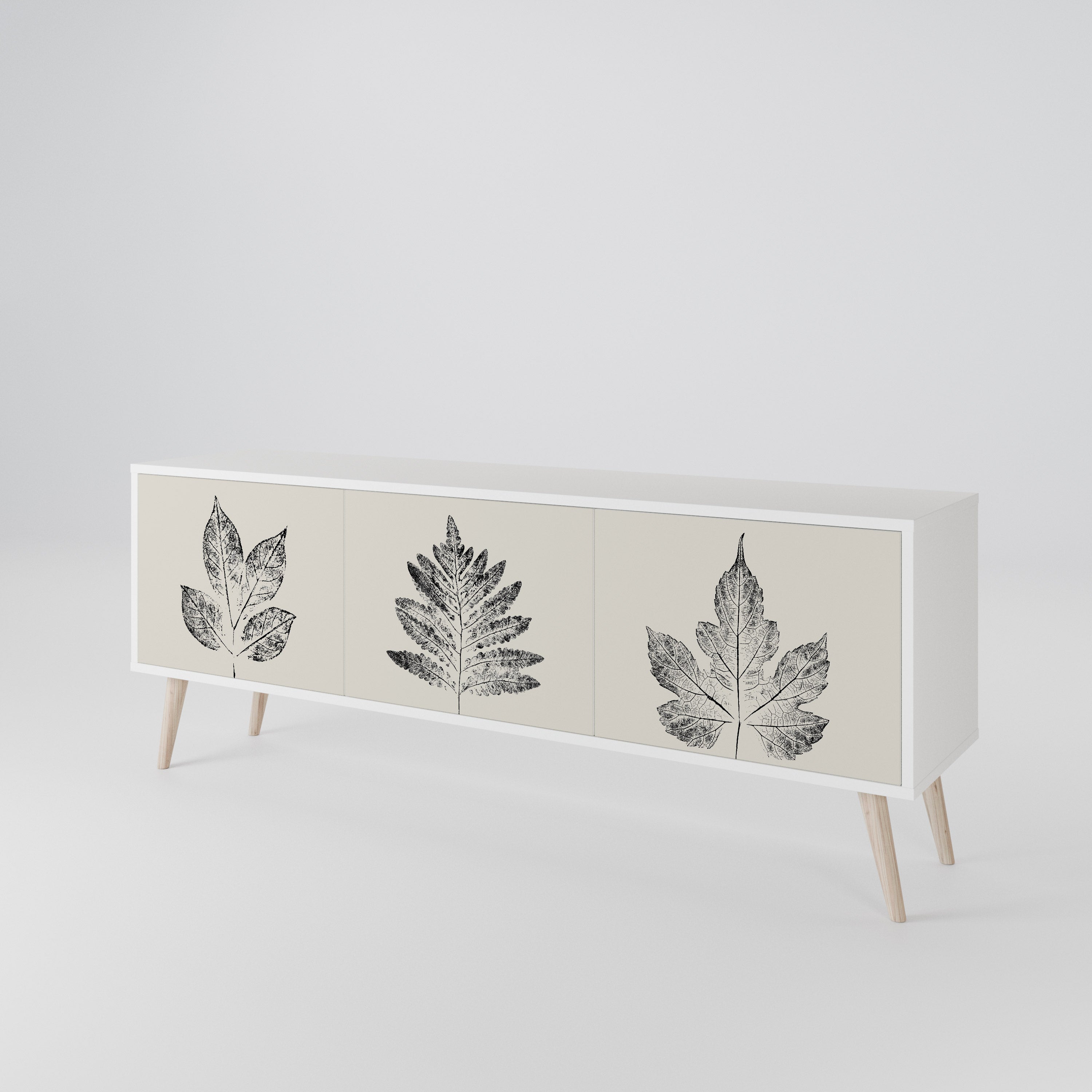 LEAFY STAMPS 3-Door TV Cabinet