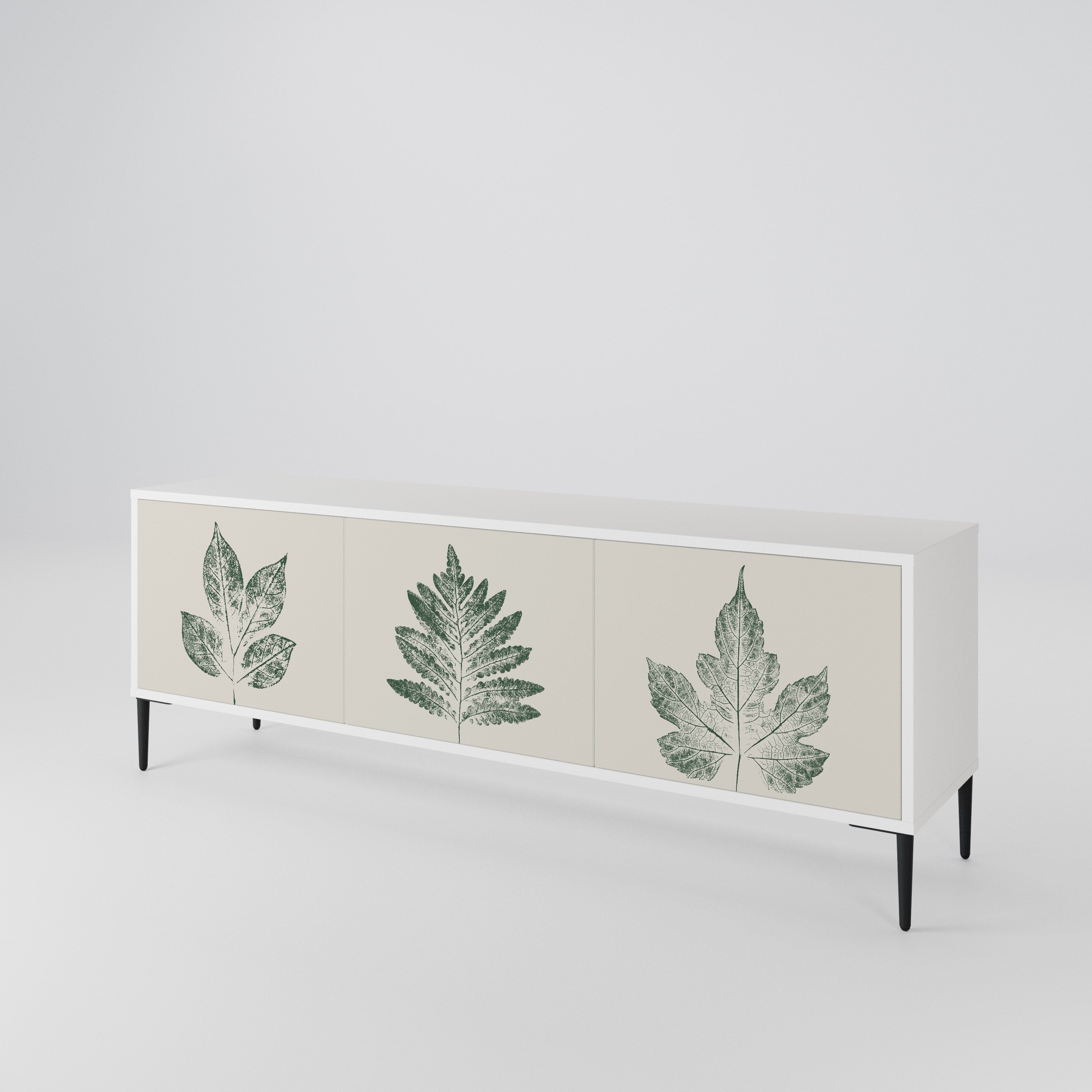 GREEN LEAFY STAMPS 3-Door TV Cabinet