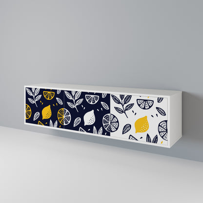 CITRUS BLACK AND WHITE 3-Door TV Cabinet