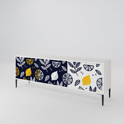 CITRUS BLACK AND WHITE 3-Door TV Cabinet