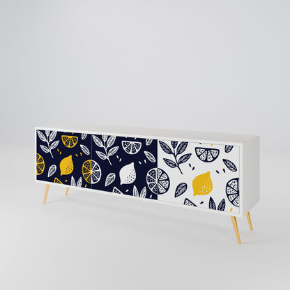 CITRUS BLACK AND WHITE 3-Door TV Cabinet