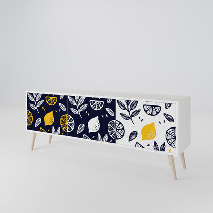 CITRUS BLACK AND WHITE 3-Door TV Cabinet