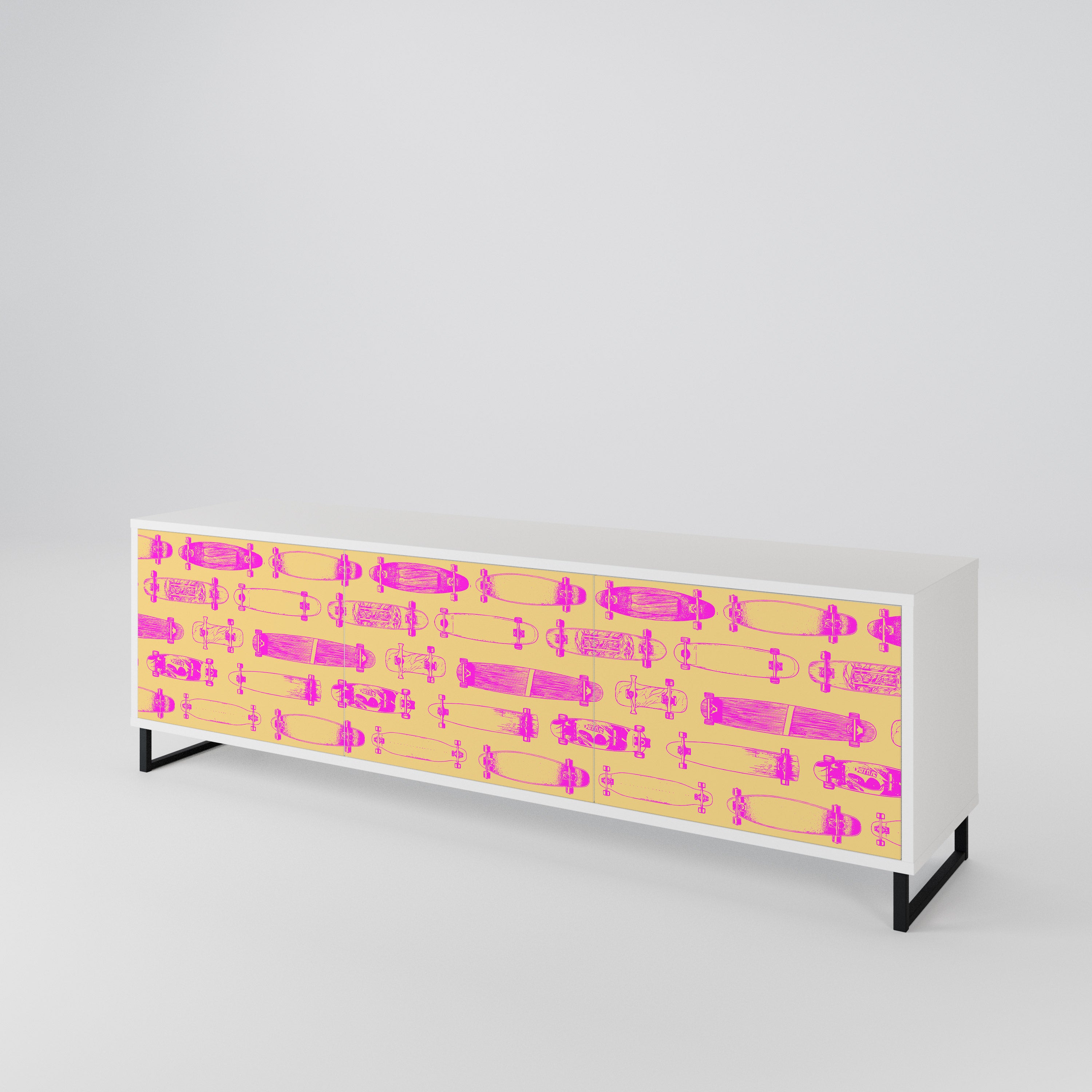 SKATEBOARD ARTISTRY 3-Door TV Cabinet