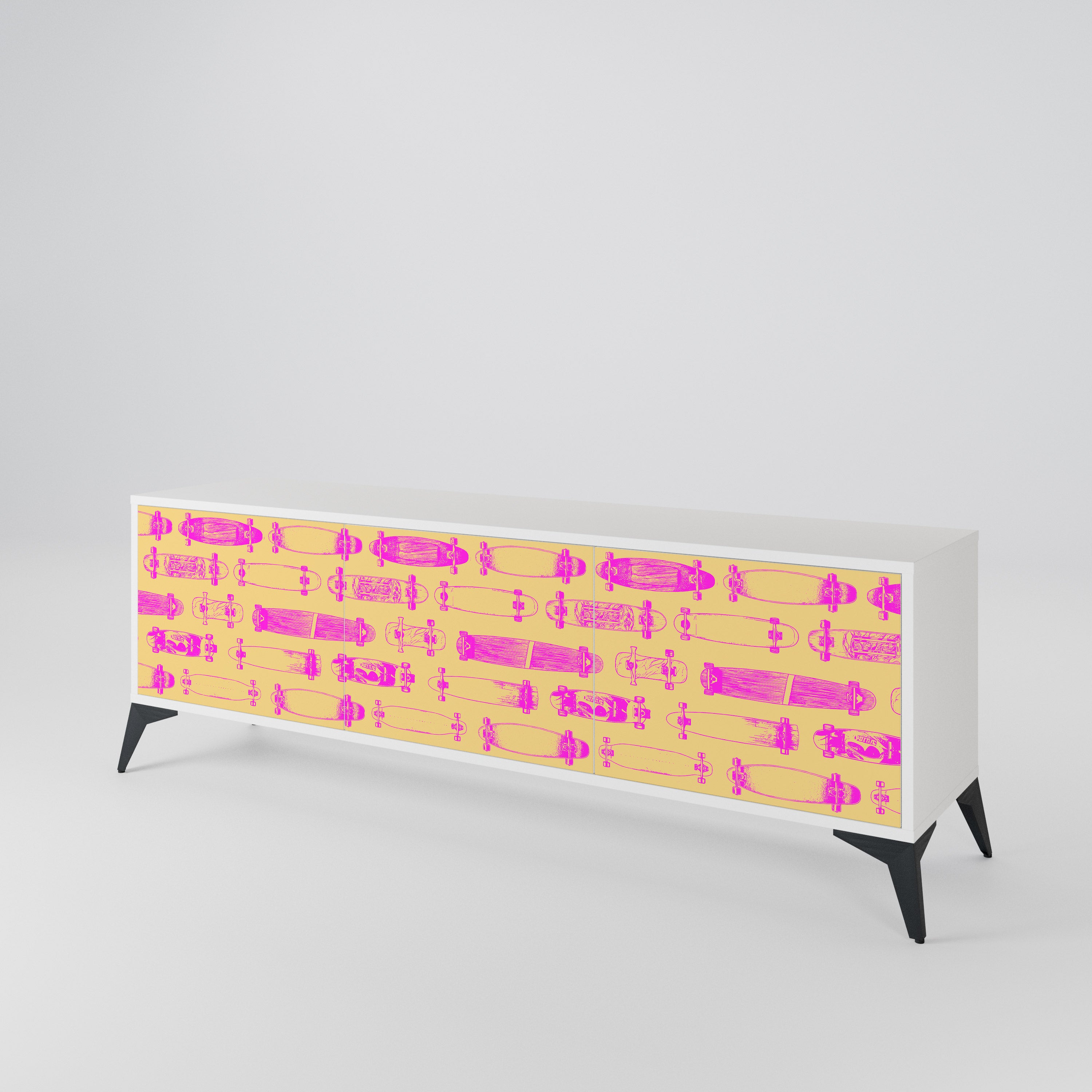SKATEBOARD ARTISTRY 3-Door TV Cabinet