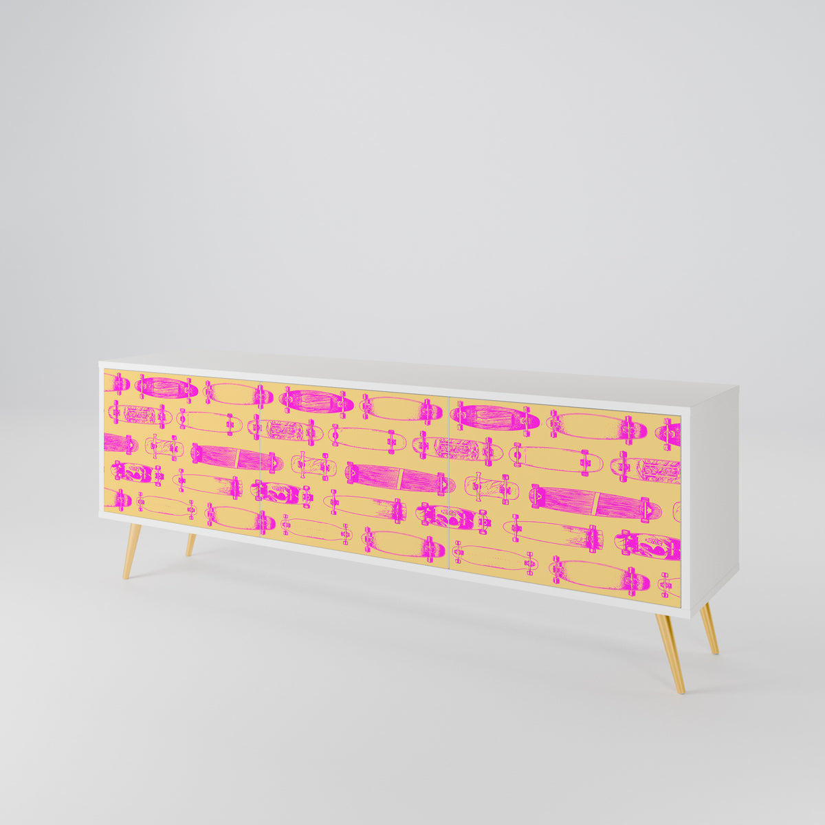 SKATEBOARD ARTISTRY 3-Door TV Cabinet