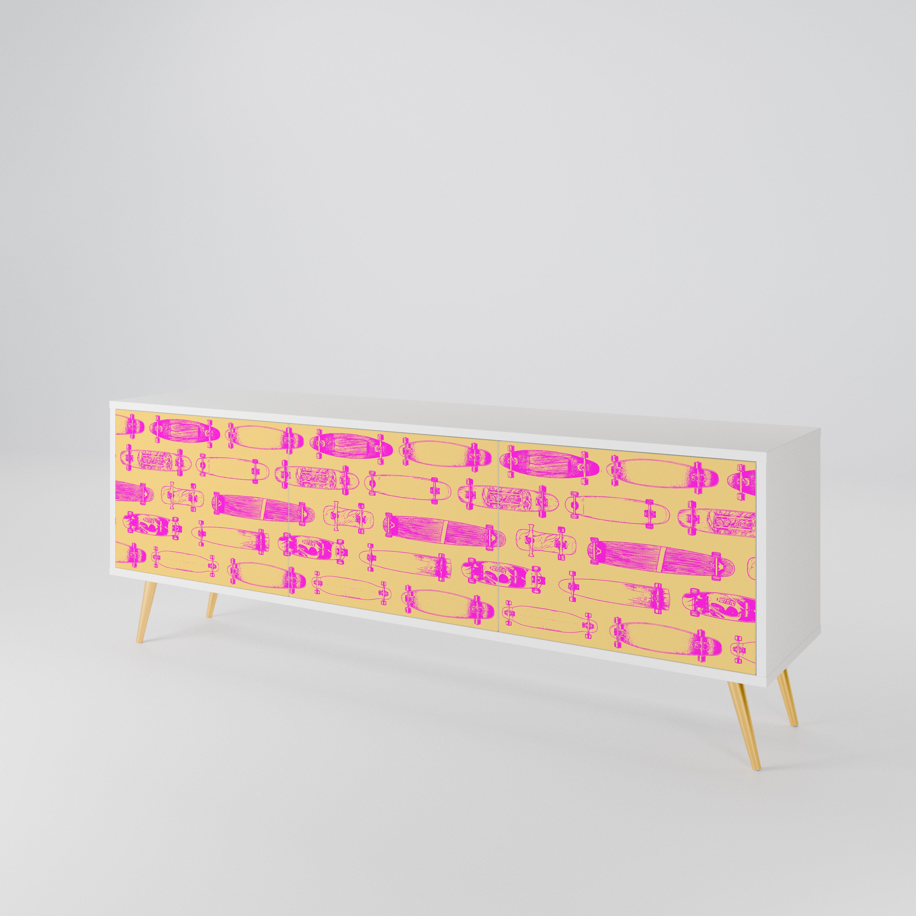 SKATEBOARD ARTISTRY 3-Door TV Cabinet