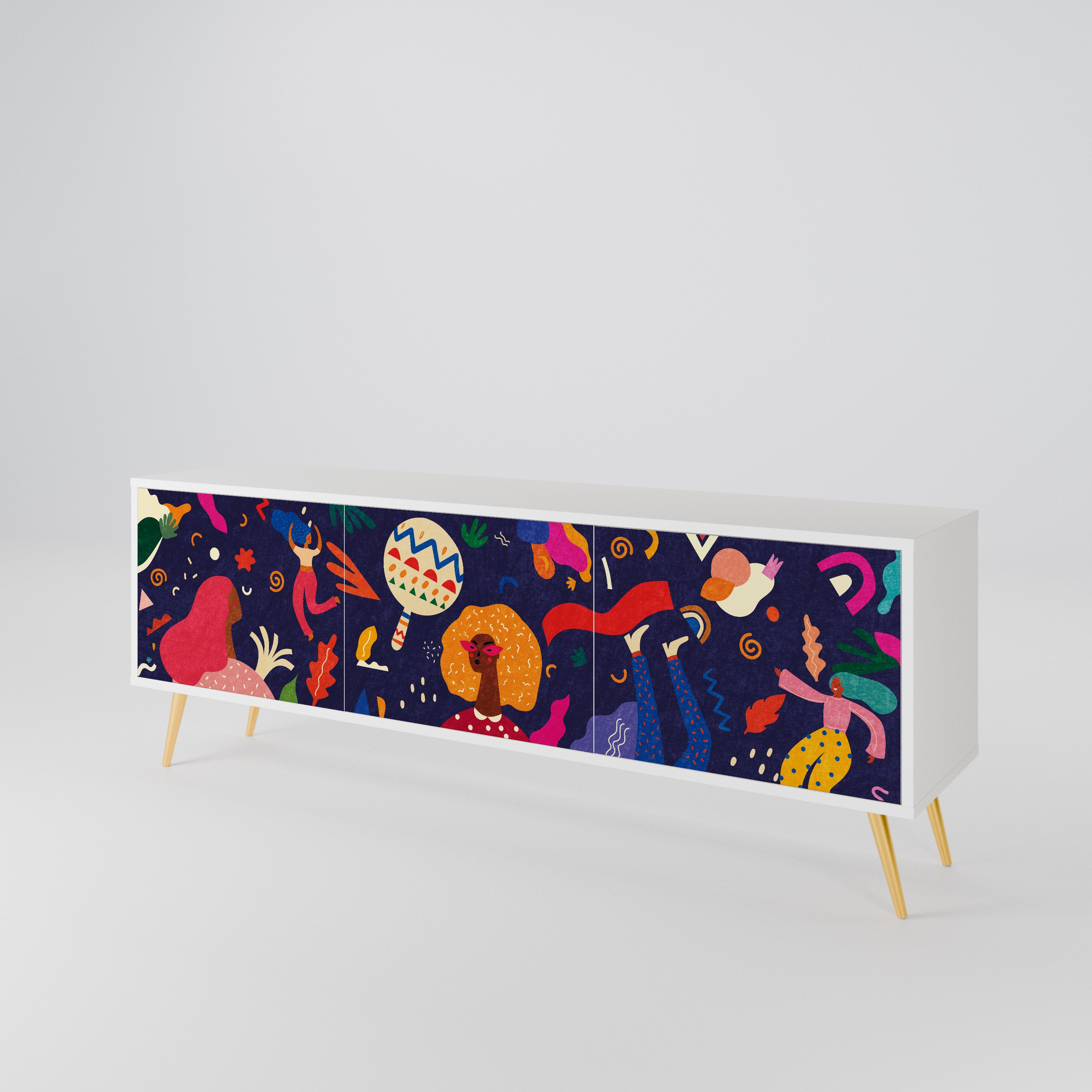 FESTIVE PLEASURES 3-Door TV Cabinet