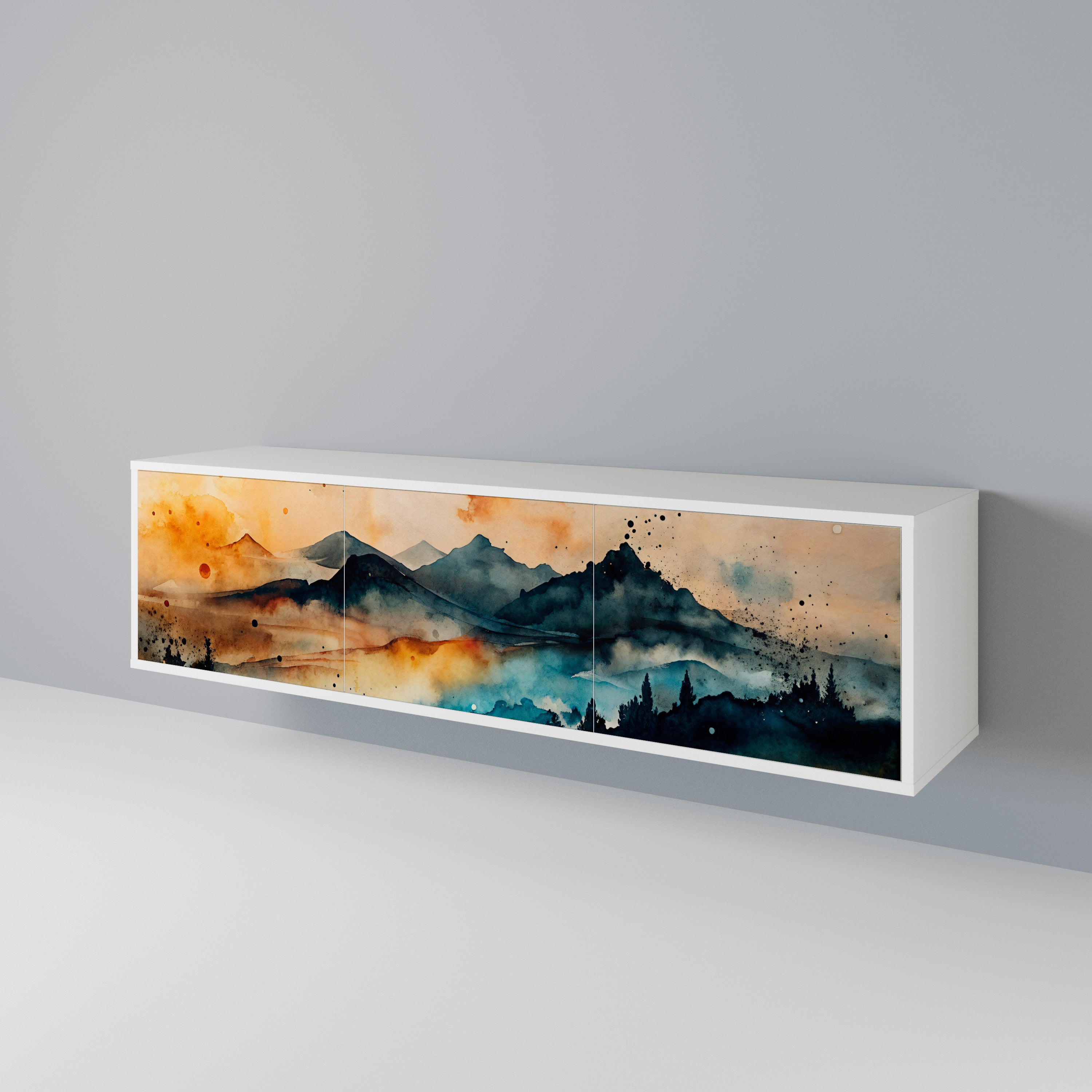 OMINOUS MOUNTAINS 3-Door TV Cabinet
