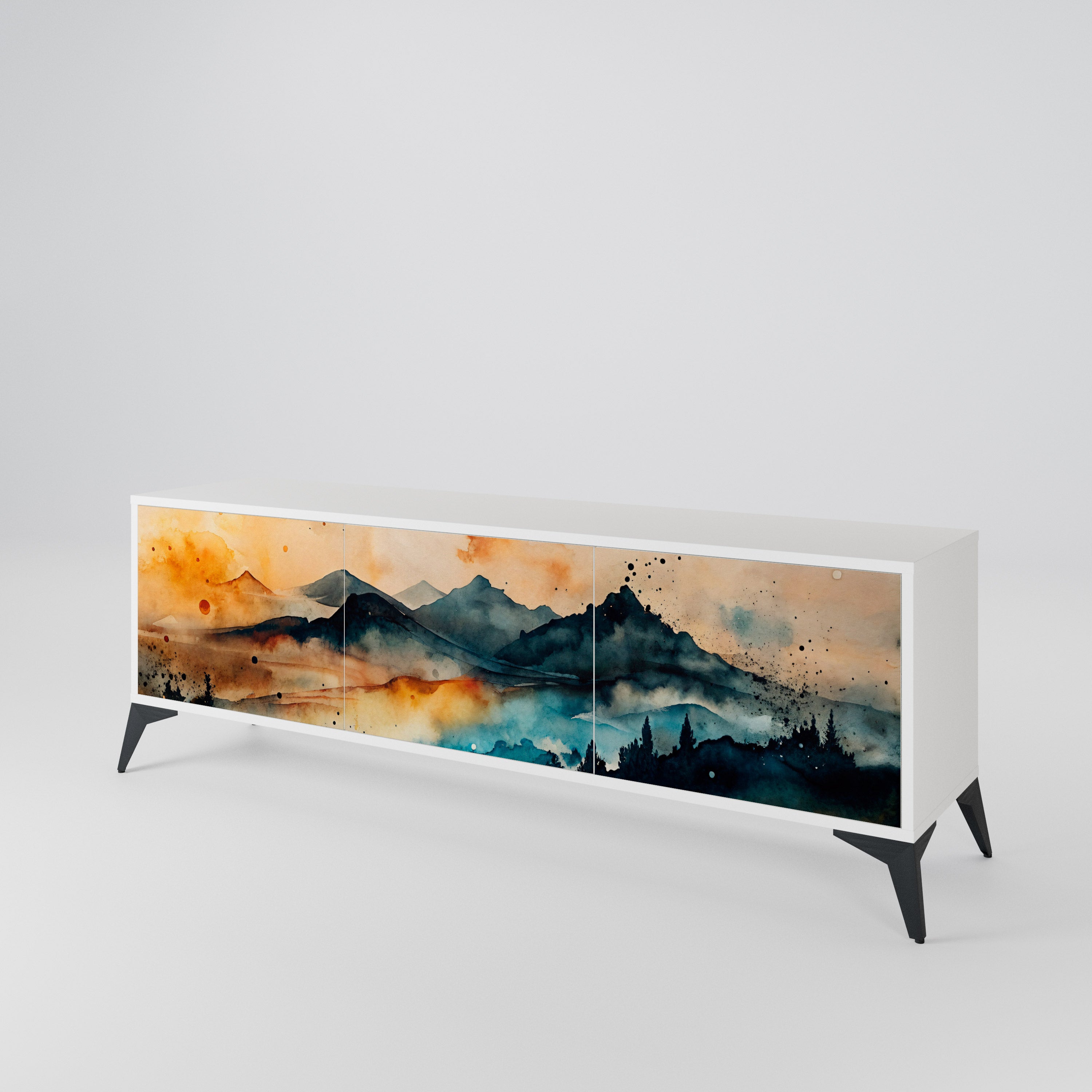 OMINOUS MOUNTAINS 3-Door TV Cabinet