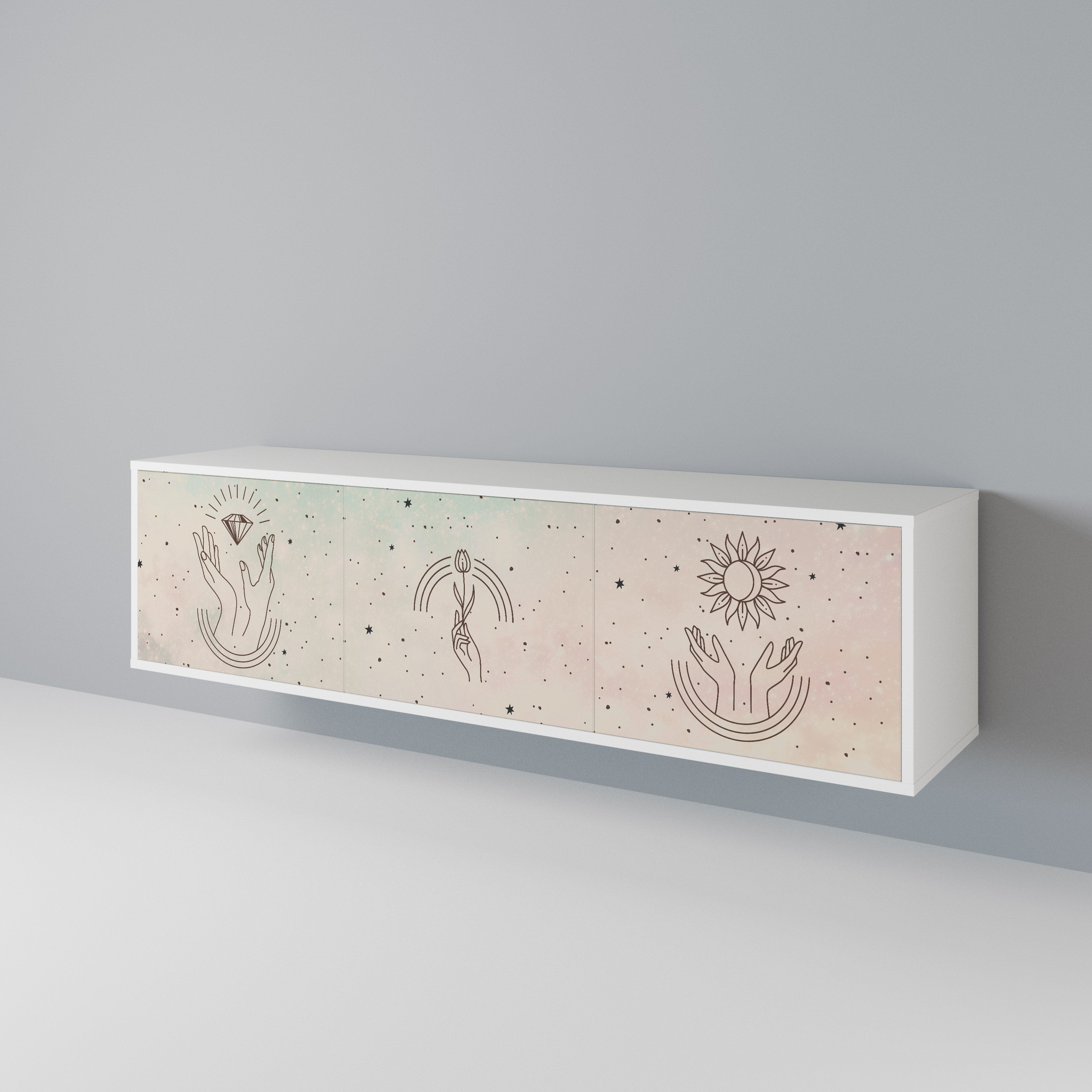 DELICATE BEAUTY 3-Door TV Cabinet