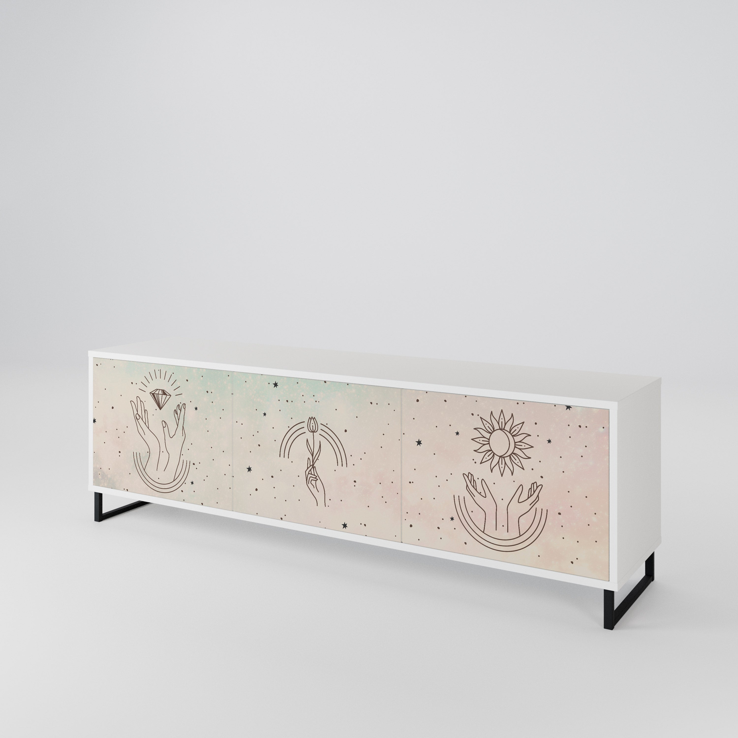 DELICATE BEAUTY 3-Door TV Cabinet