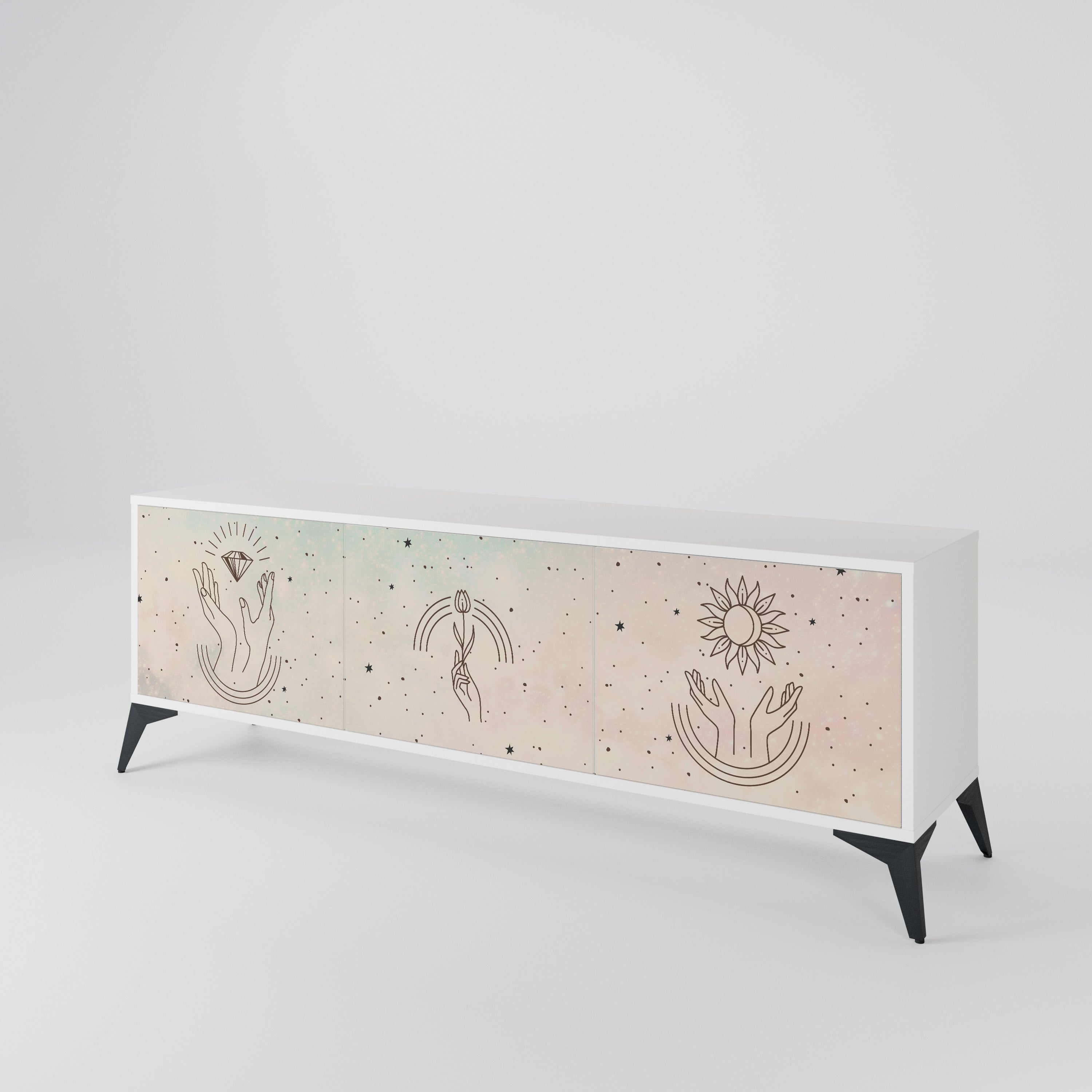 DELICATE BEAUTY 3-Door TV Cabinet