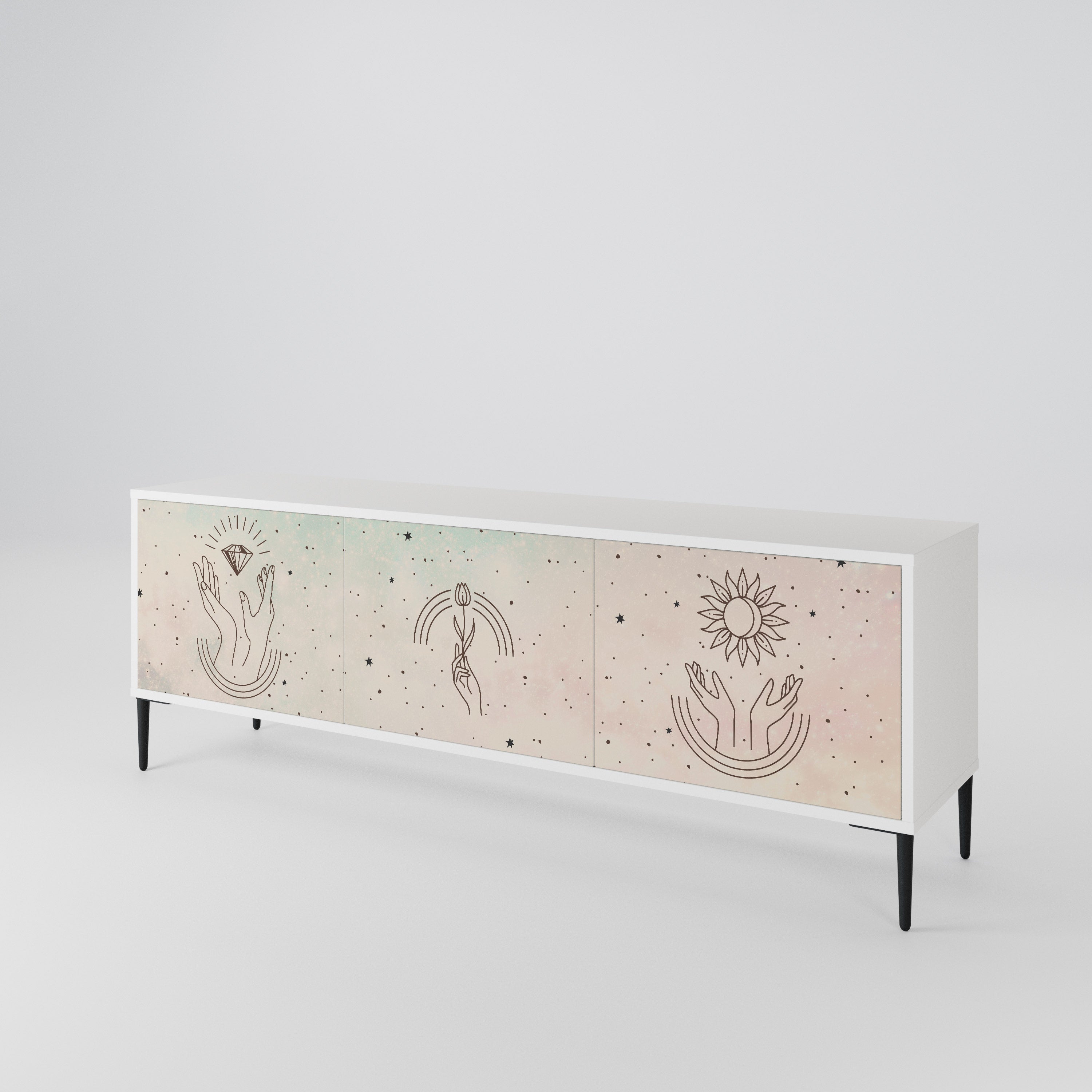 DELICATE BEAUTY 3-Door TV Cabinet