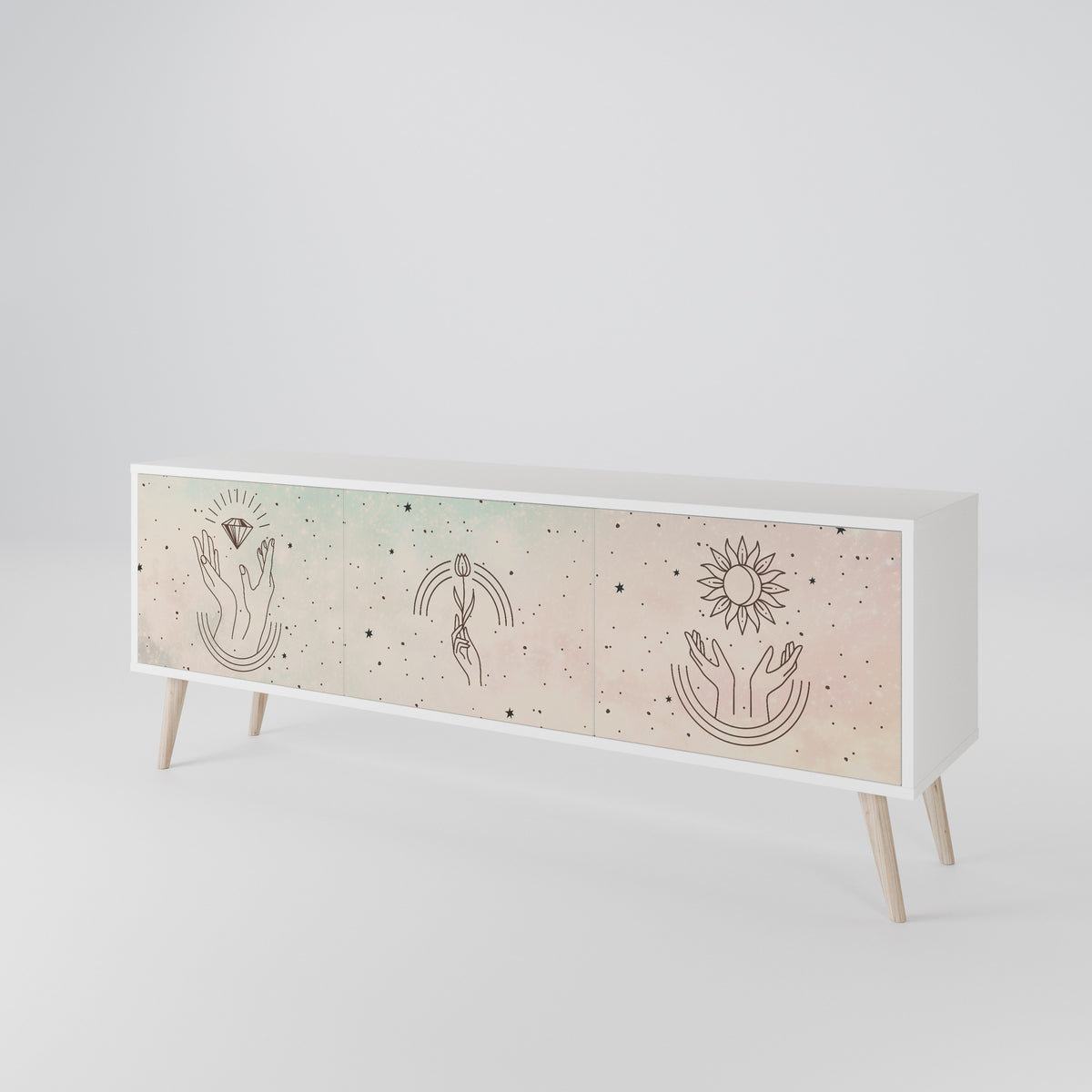 DELICATE BEAUTY 3-Door TV Cabinet