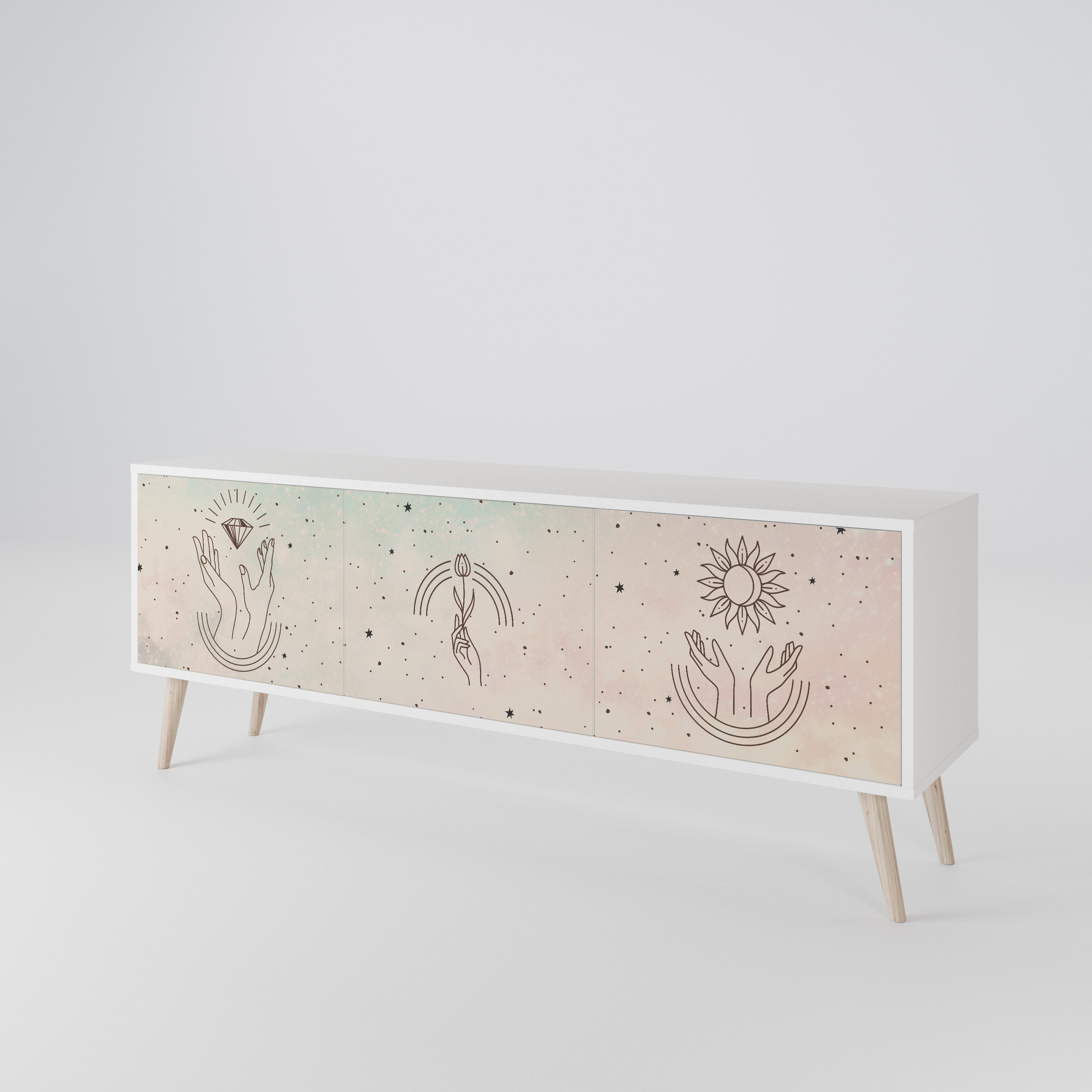 DELICATE BEAUTY 3-Door TV Cabinet