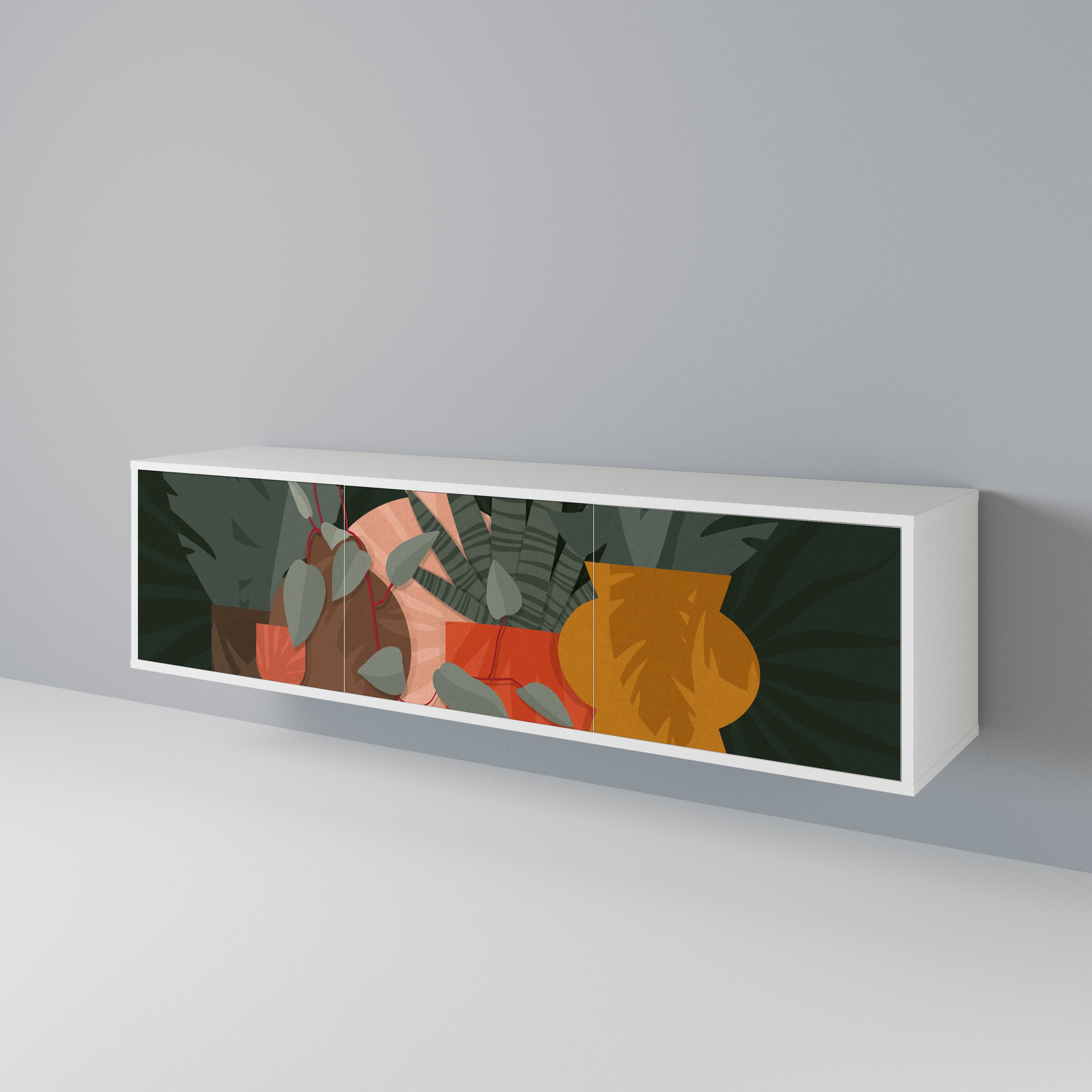 TROPICAL COMPOSITION 3-Door TV Cabinet