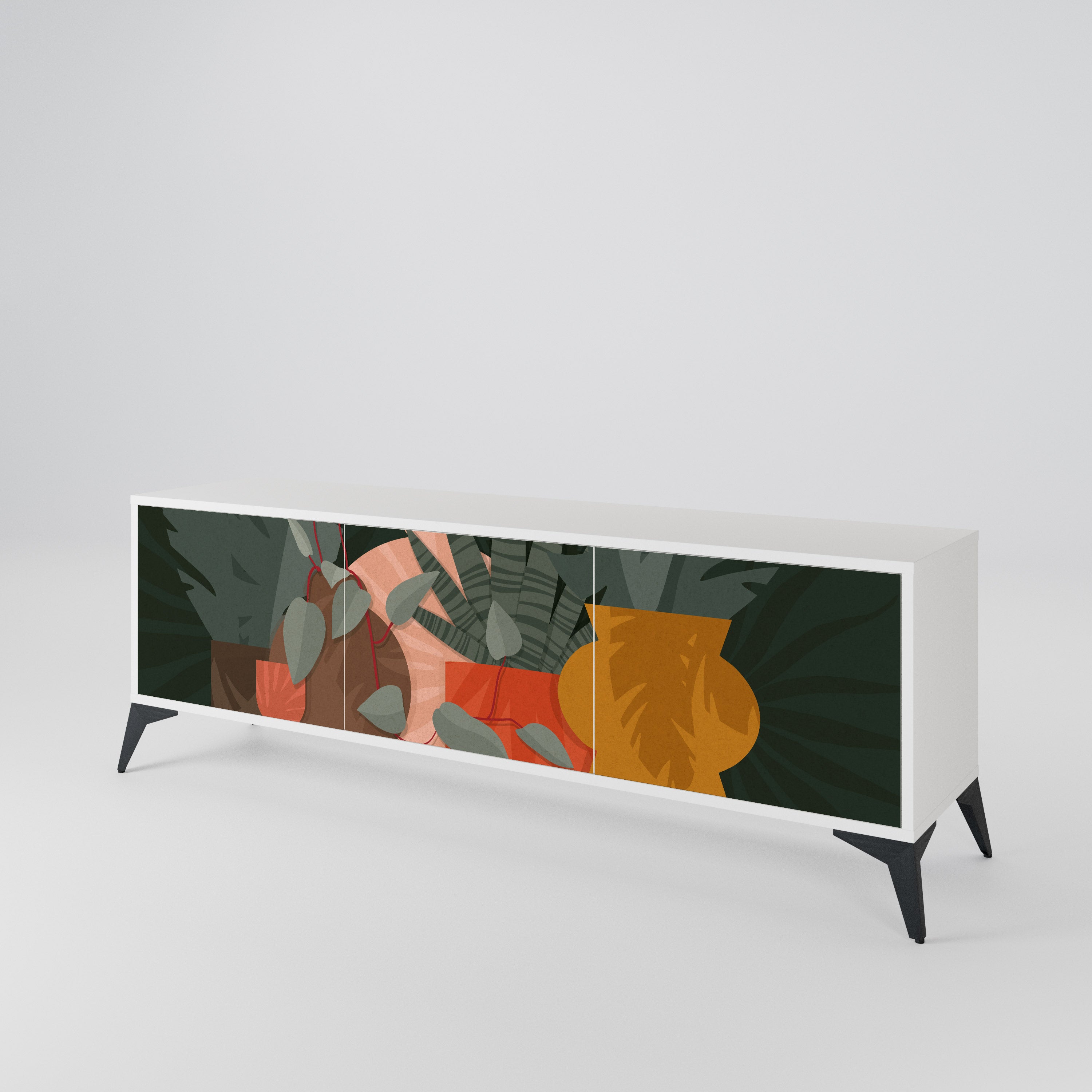 TROPICAL COMPOSITION 3-Door TV Cabinet