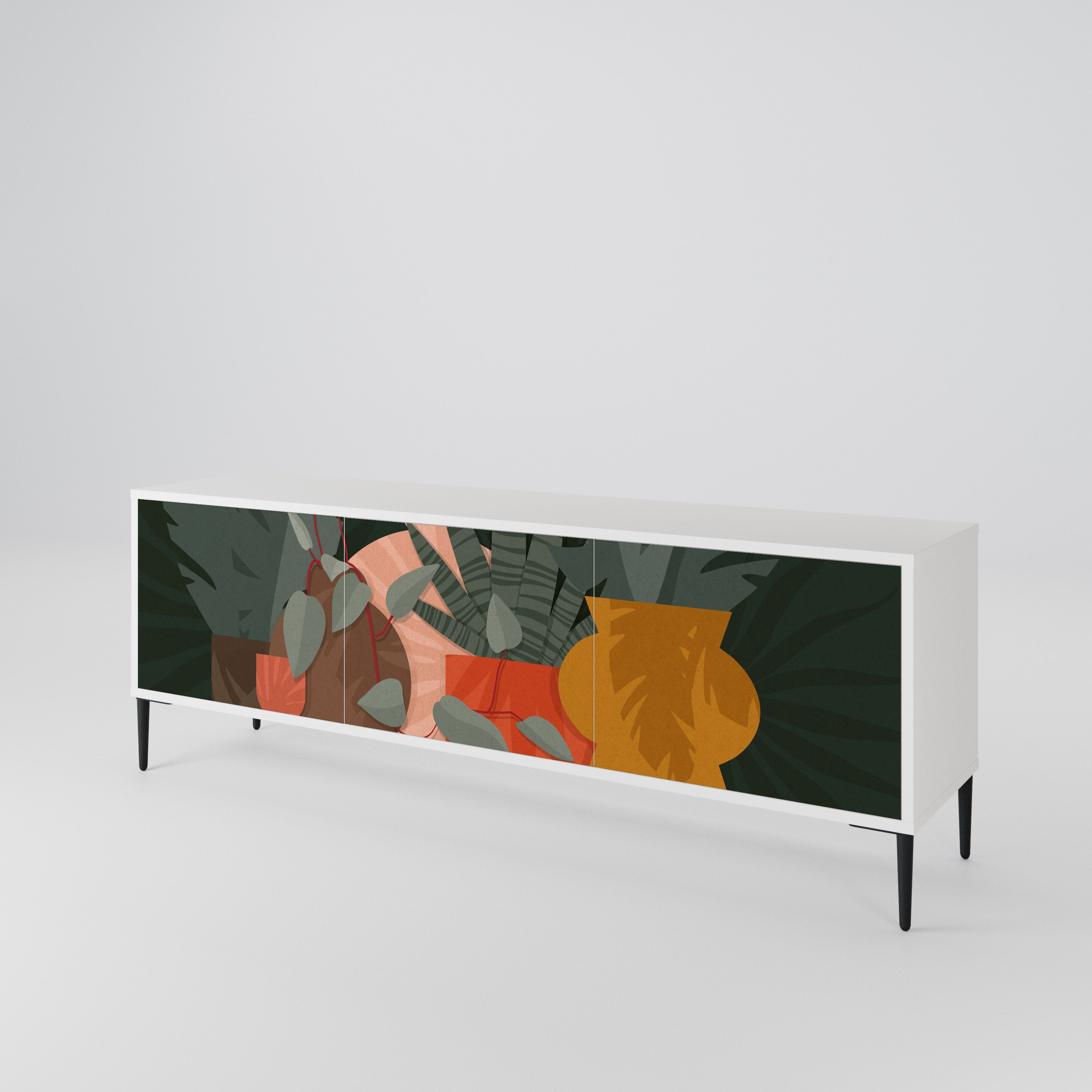 TROPICAL COMPOSITION 3-Door TV Cabinet