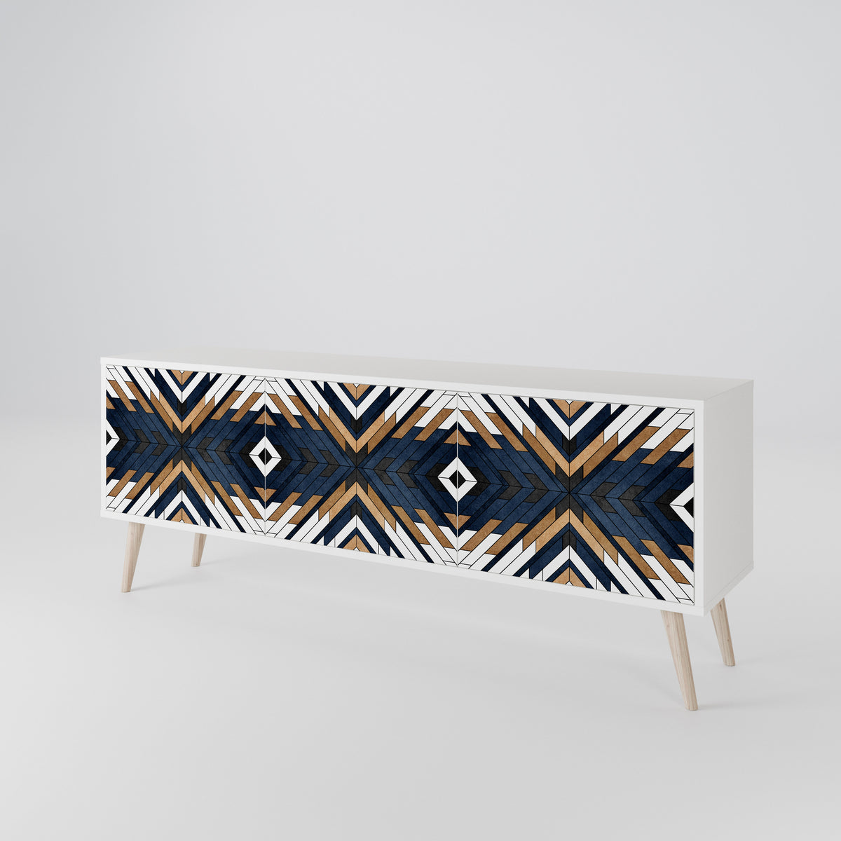 ARTFUL GEOMETRY 3-Door TV Cabinet