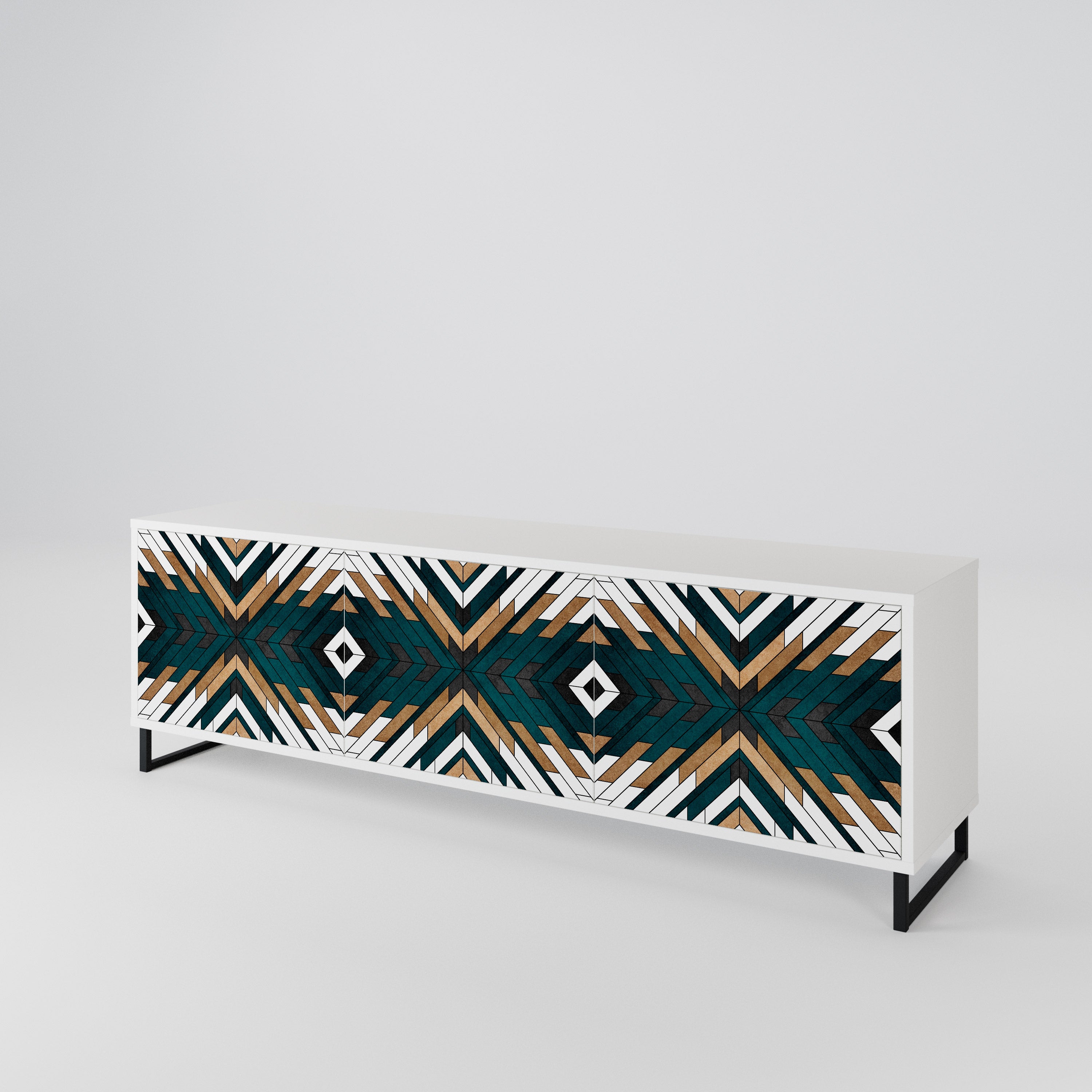ARTISTIC GEOMETRY 3-Door TV Cabinet