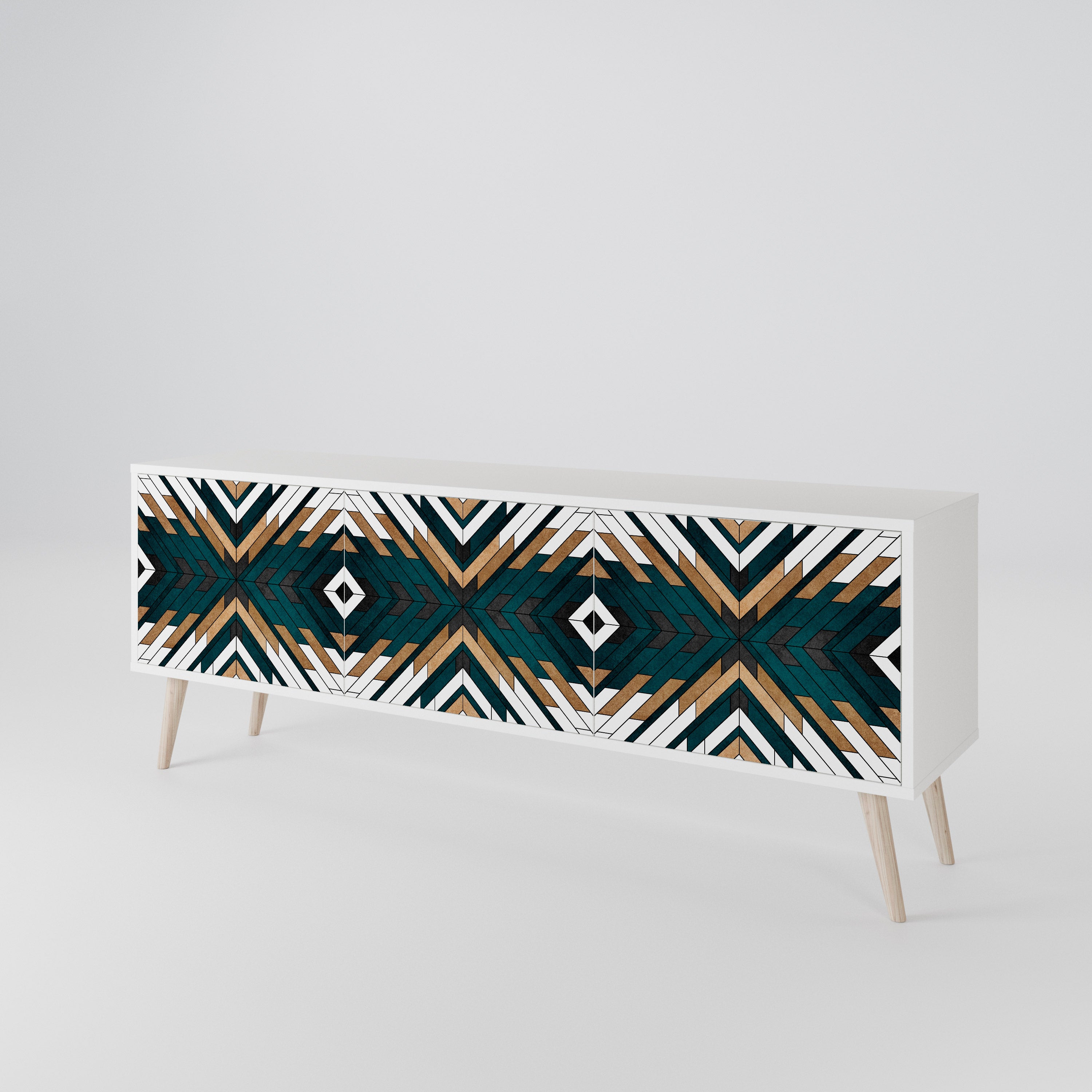 ARTISTIC GEOMETRY 3-Door TV Cabinet