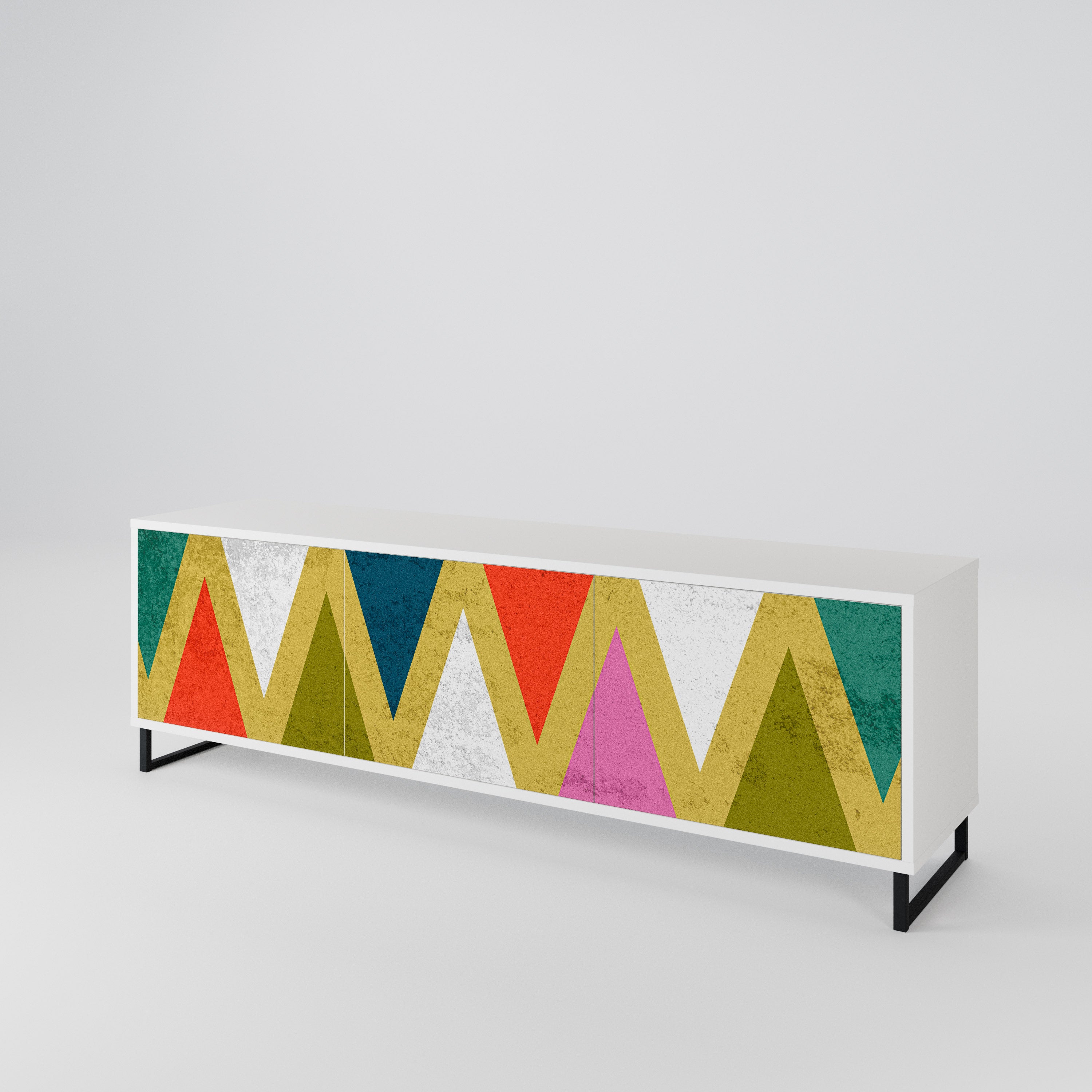 COLORFUL TRIANGLES 3-Door TV Cabinet