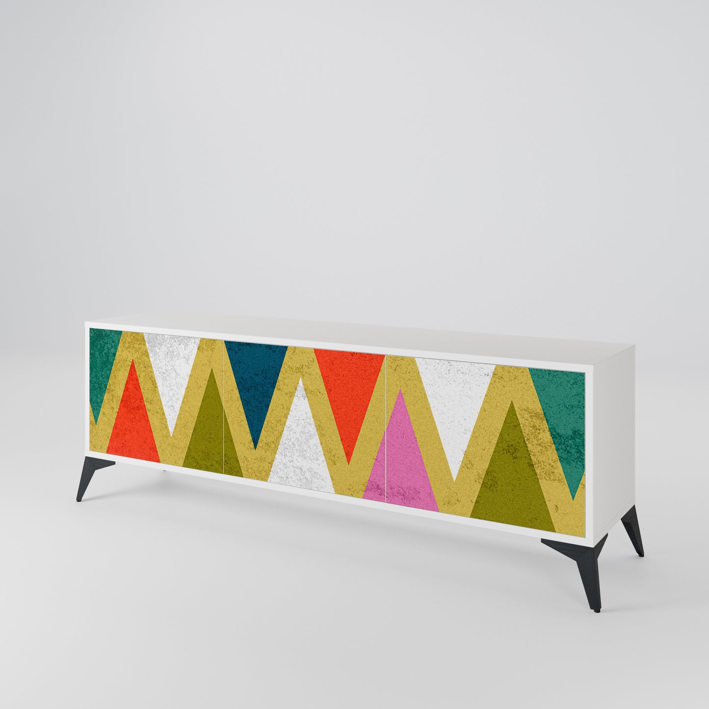 COLORFUL TRIANGLES 3-Door TV Cabinet