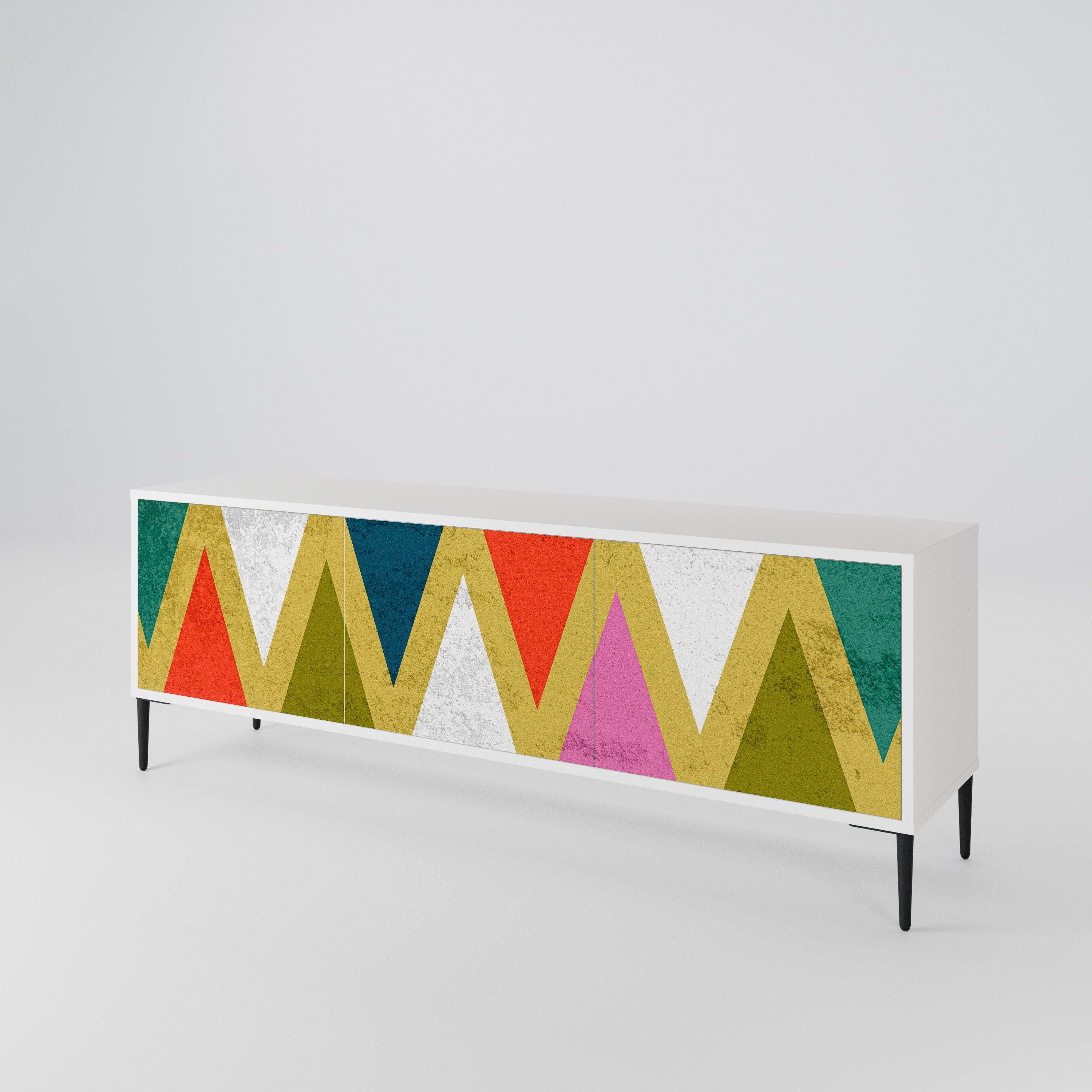 COLORFUL TRIANGLES 3-Door TV Cabinet