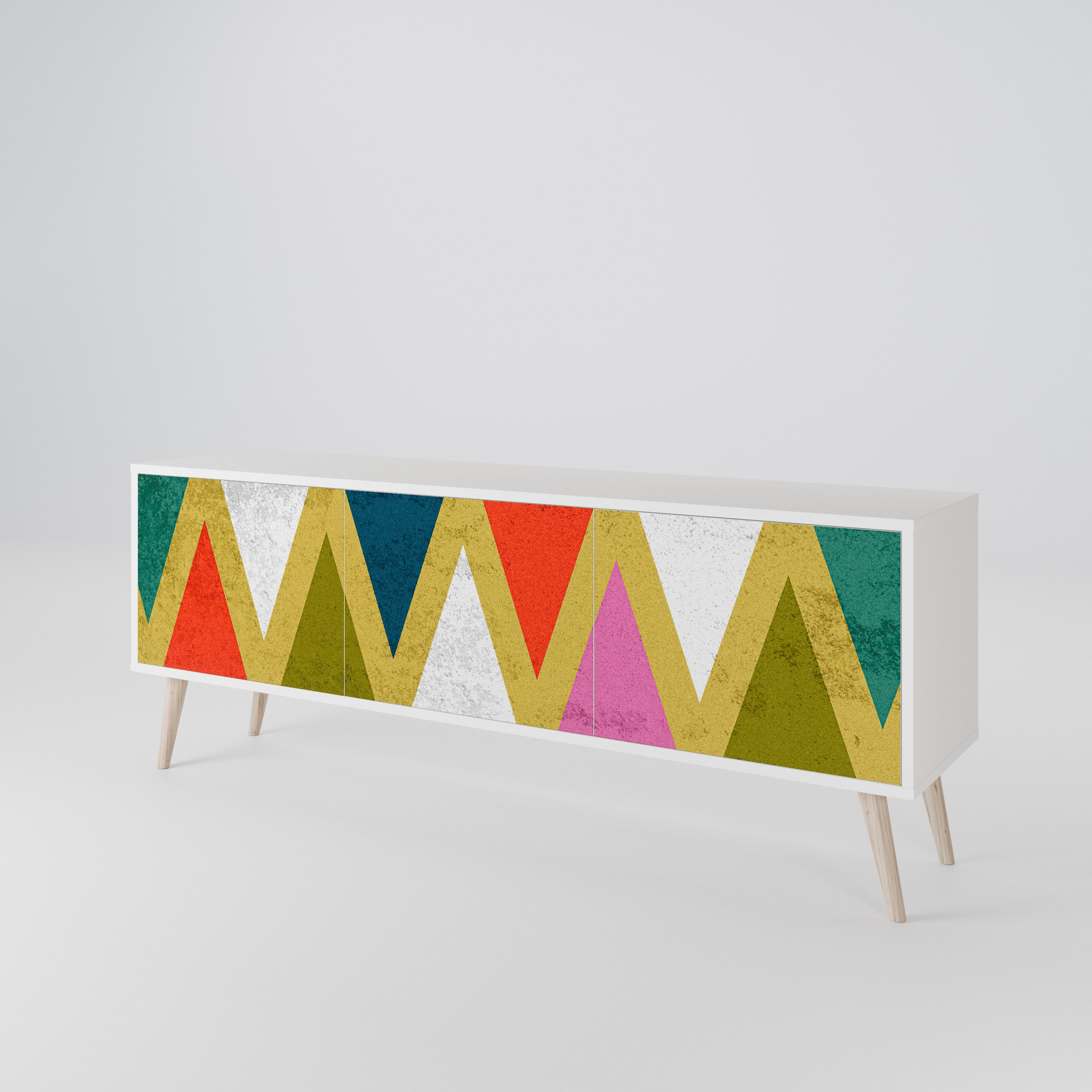 COLORFUL TRIANGLES 3-Door TV Cabinet