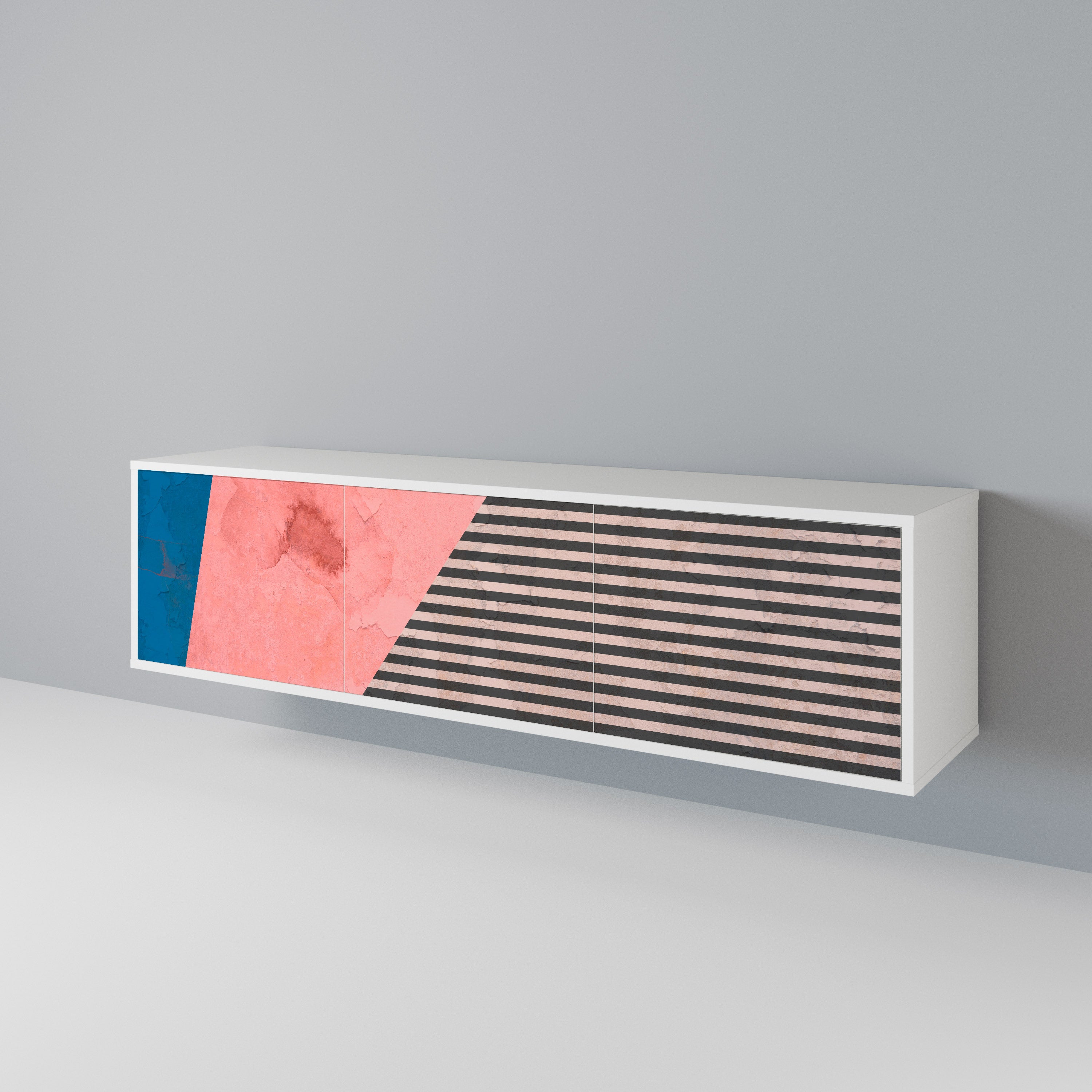 GLAMOROUS STRIPE 3-Door TV Cabinet