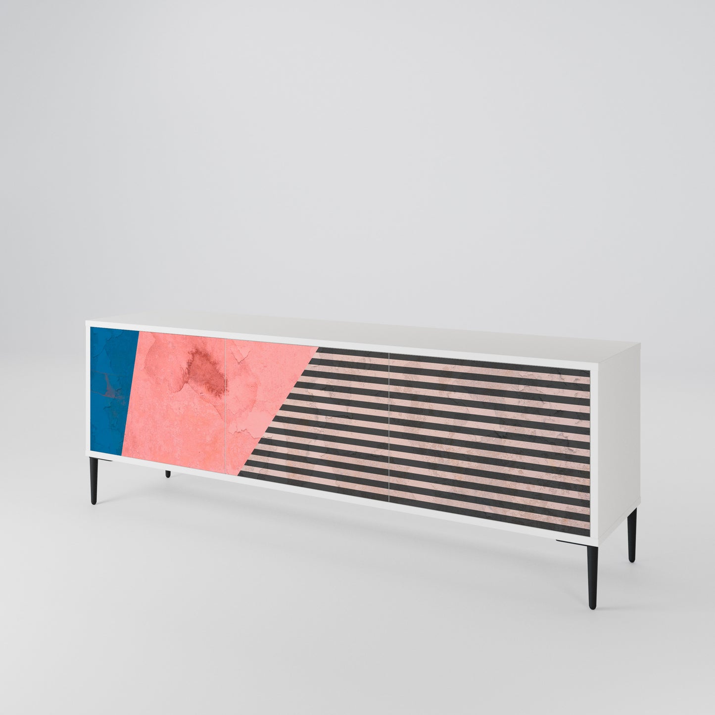 GLAMOROUS STRIPE 3-Door TV Cabinet