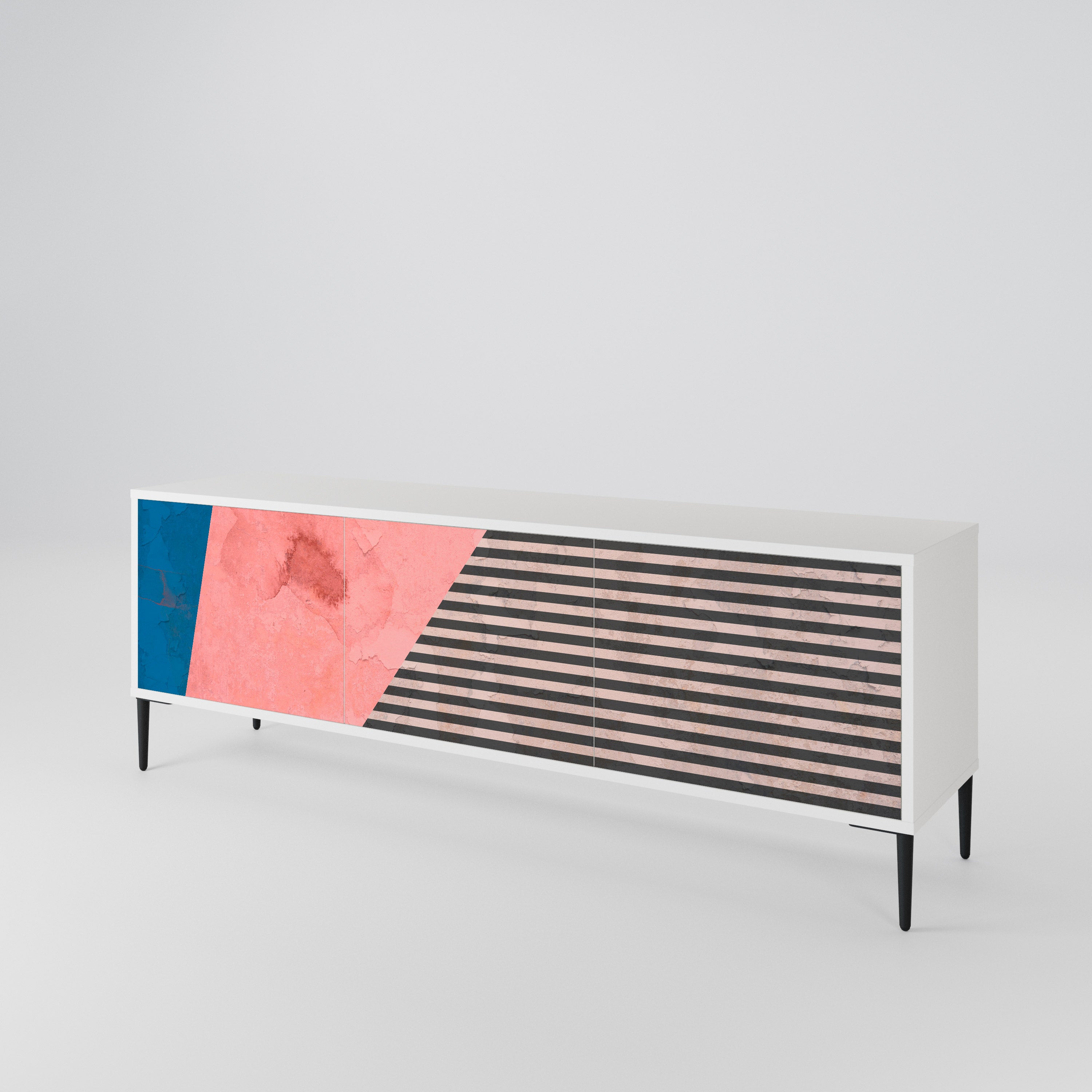 GLAMOROUS STRIPE 3-Door TV Cabinet