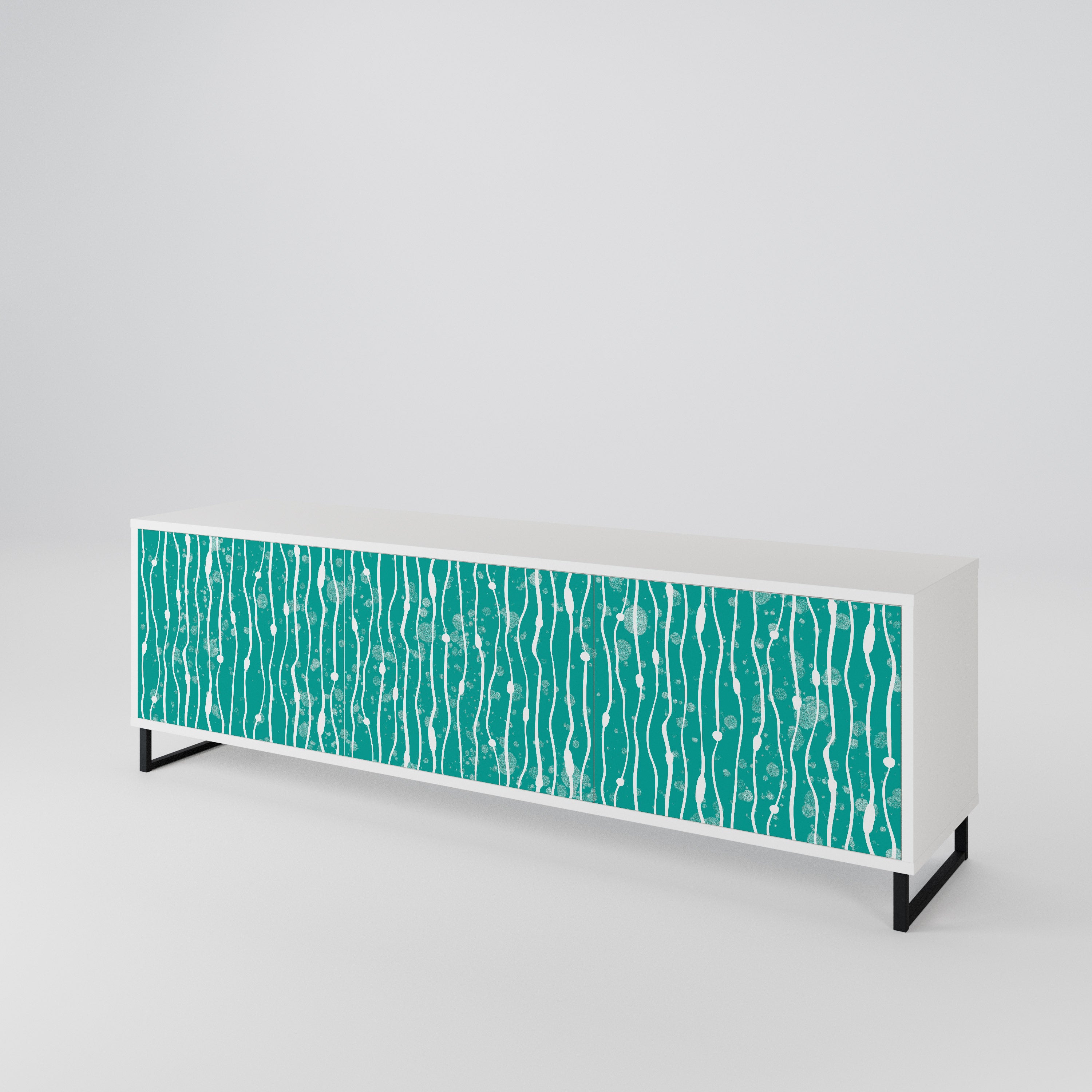 TURQUOISE RAIN 3-Door TV Cabinet