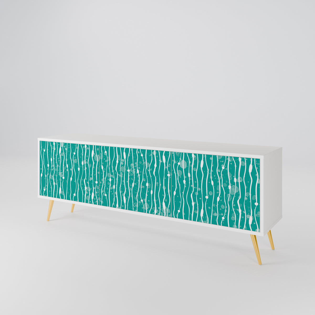 TURQUOISE RAIN 3-Door TV Cabinet