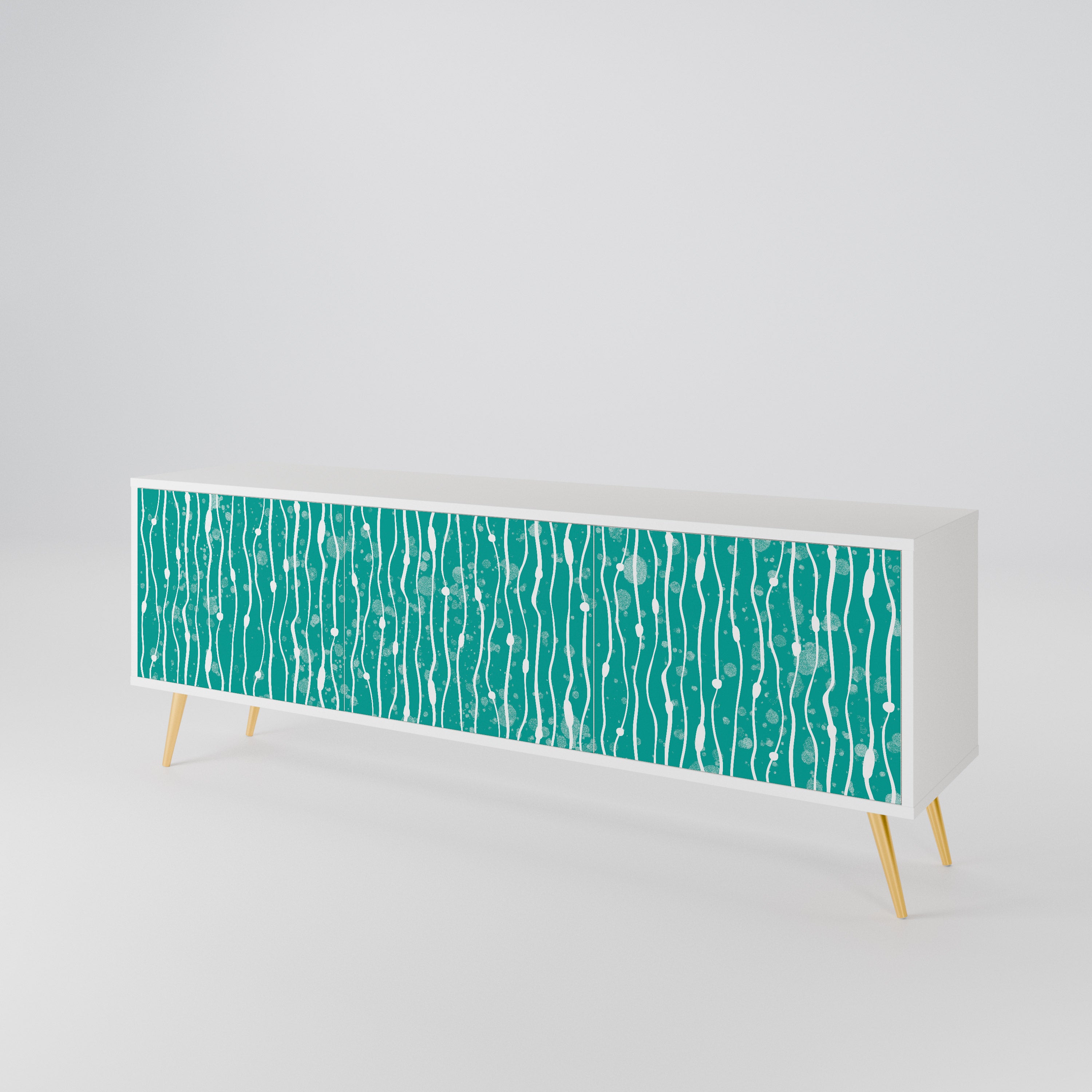 TURQUOISE RAIN 3-Door TV Cabinet