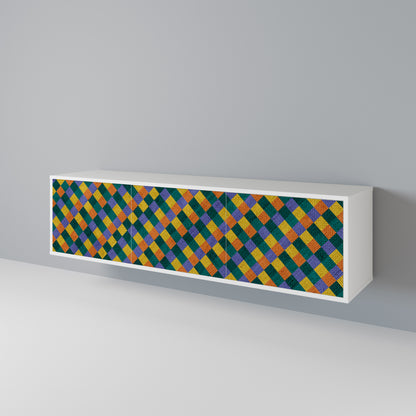 PAINTED SQUARES MIX 3-Door TV Cabinet