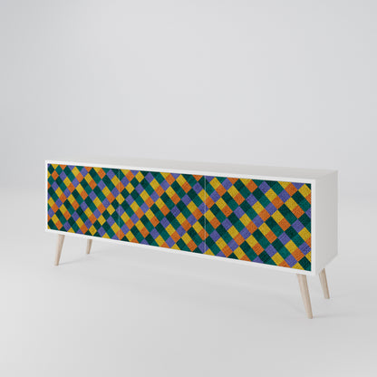 PAINTED SQUARES MIX 3-Door TV Cabinet