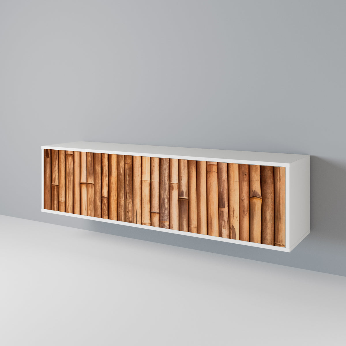 NATURAL WOOD 3-Door TV Cabinet