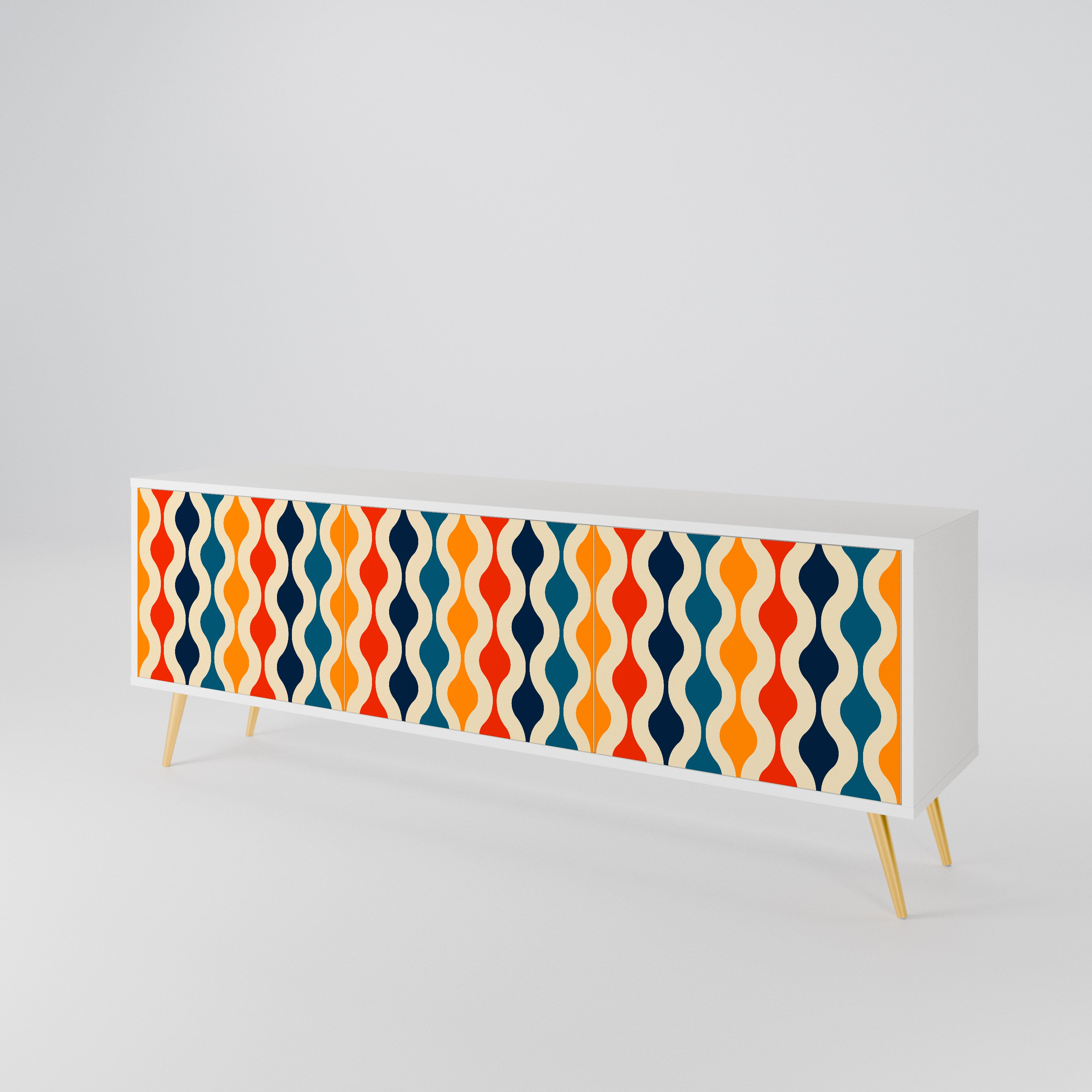 COLORFUL NOSTALGIA 3-Door TV Cabinet