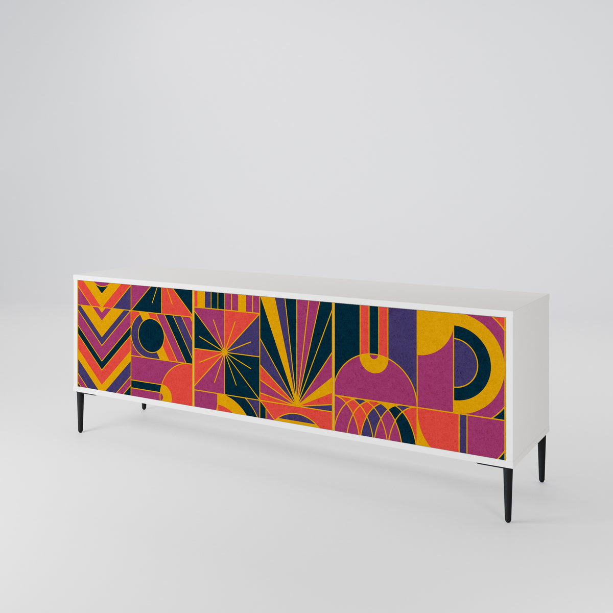 ELECTRIC PATTERNS 3-Door TV Cabinet