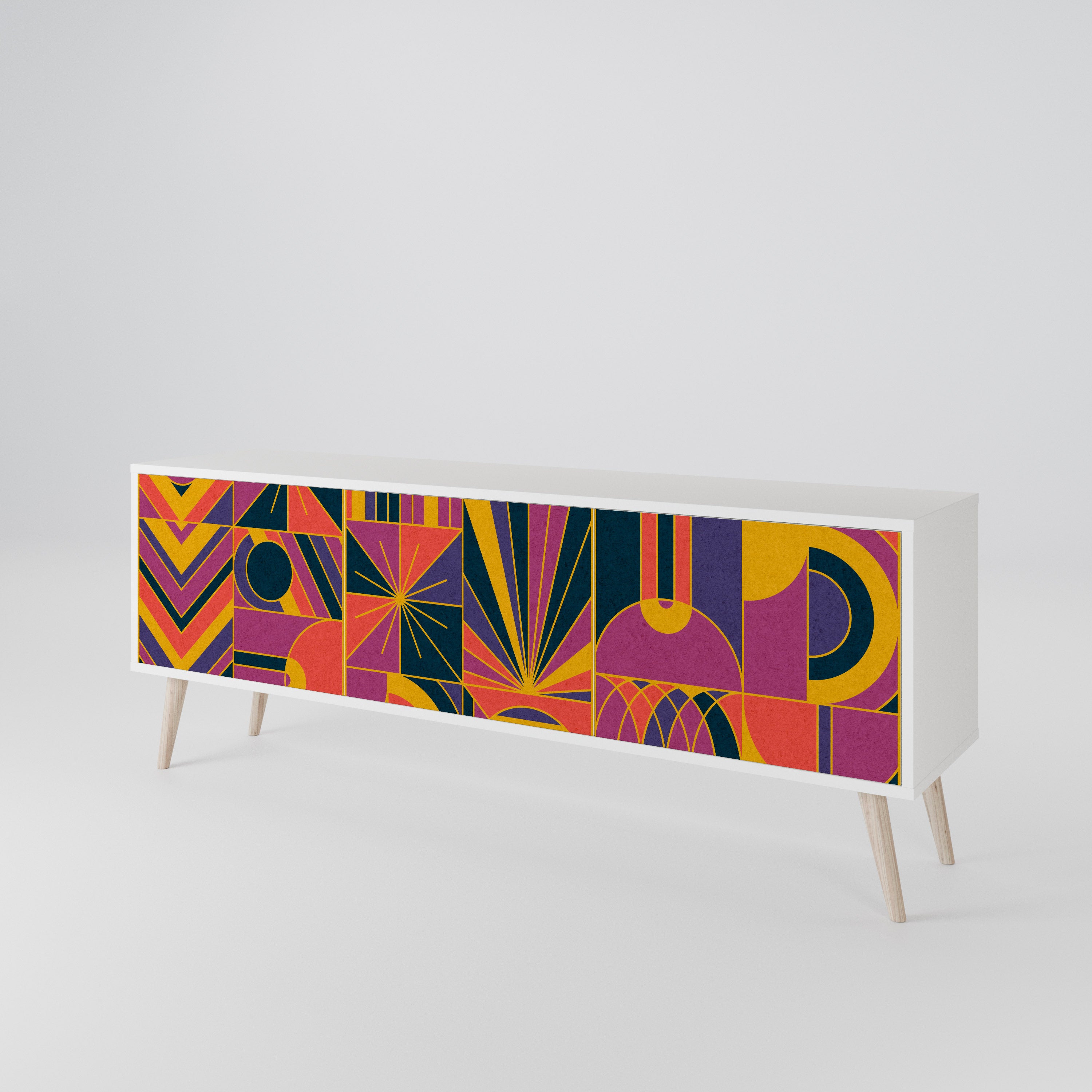 ELECTRIC PATTERNS 3-Door TV Cabinet