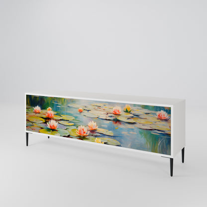 BLOOMING WATERS 3-Door TV Cabinet