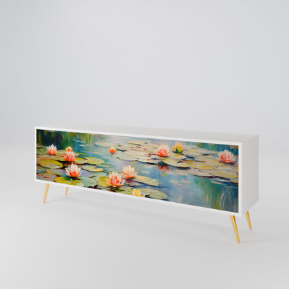 BLOOMING WATERS 3-Door TV Cabinet